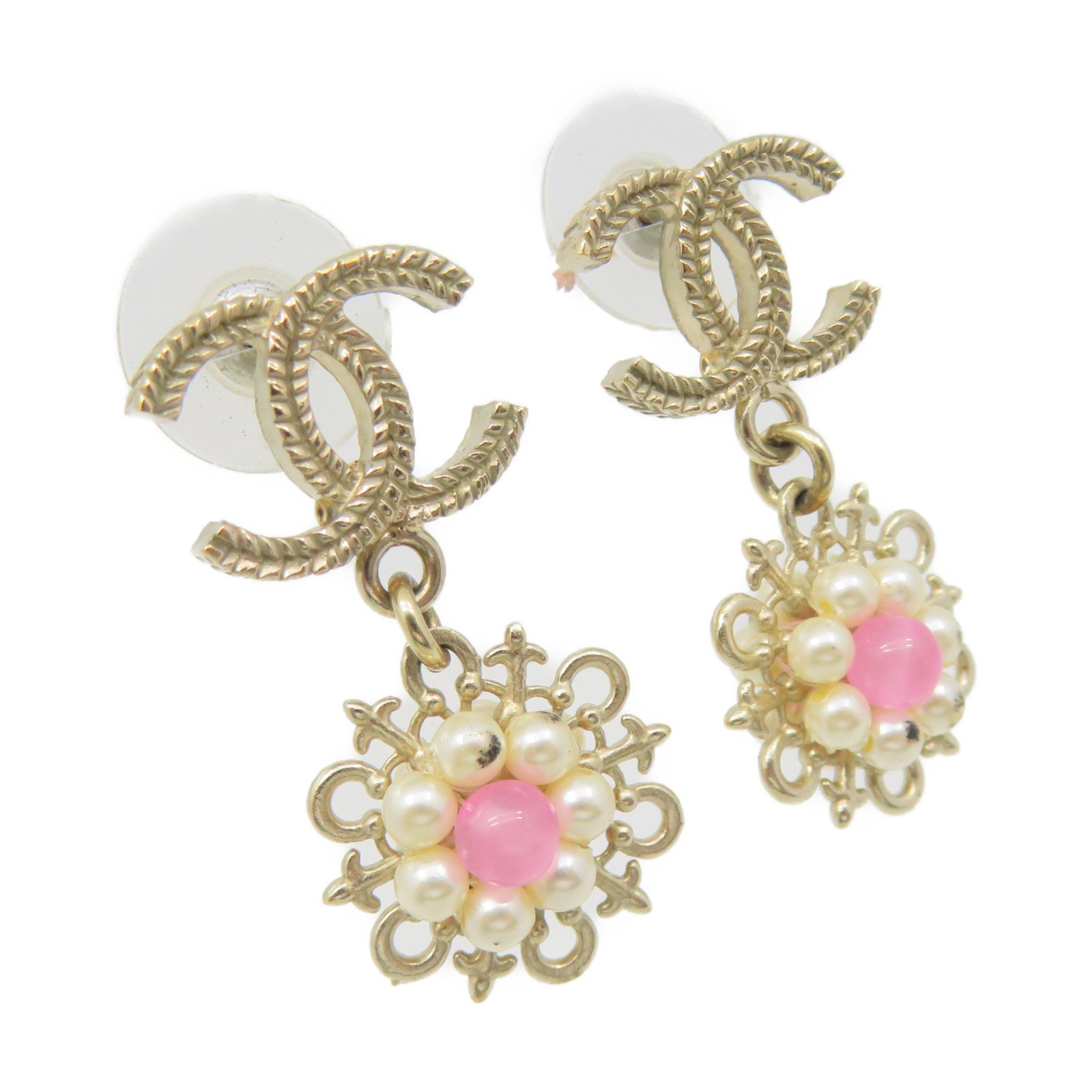 CHANEL 金属/仿珍珠Earrings耳环彩色/金色