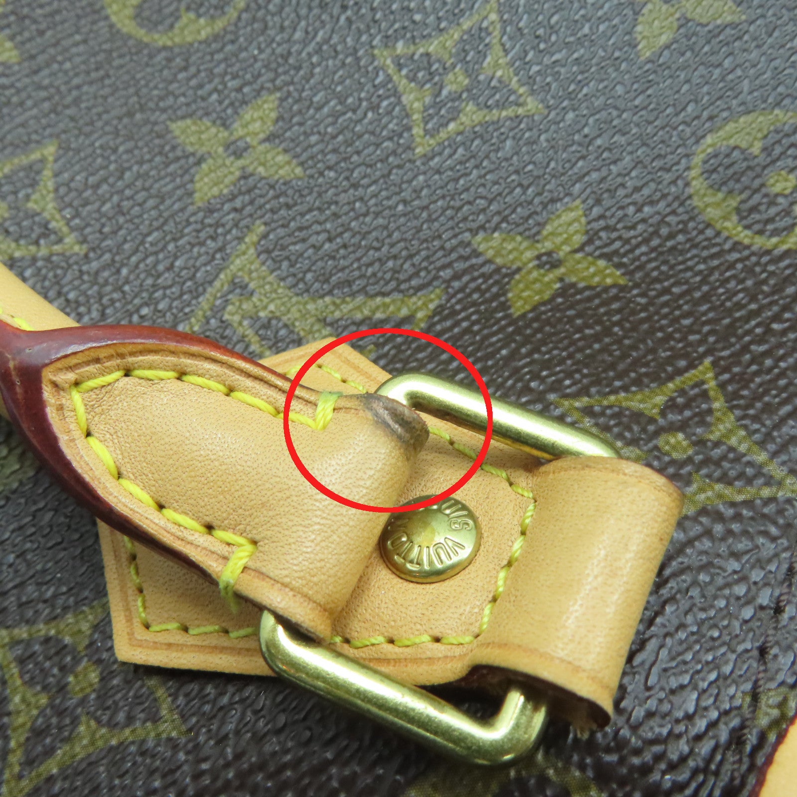 LOUIS VUITTON Monogram Speedy 30 Gold Buckle Bag Brown