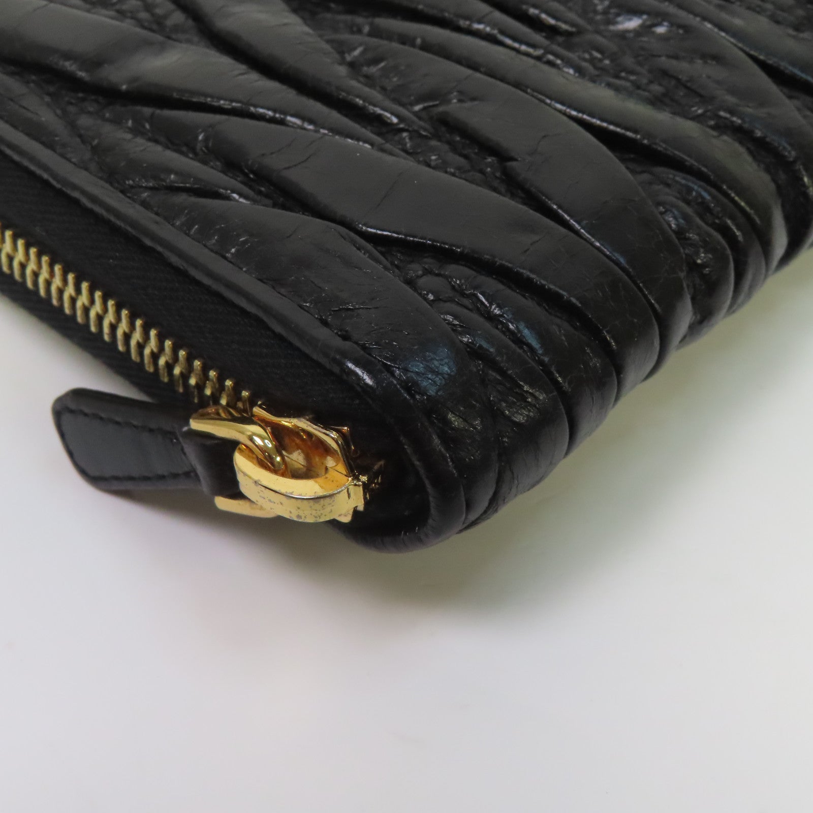 Miu Miu 皮革Long Wallet金扣長錢包黑色