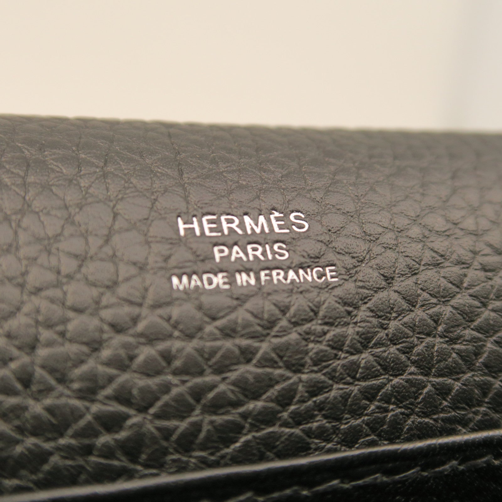 HERMES Clemence皮革Roulis 23银扣肩背袋黑色