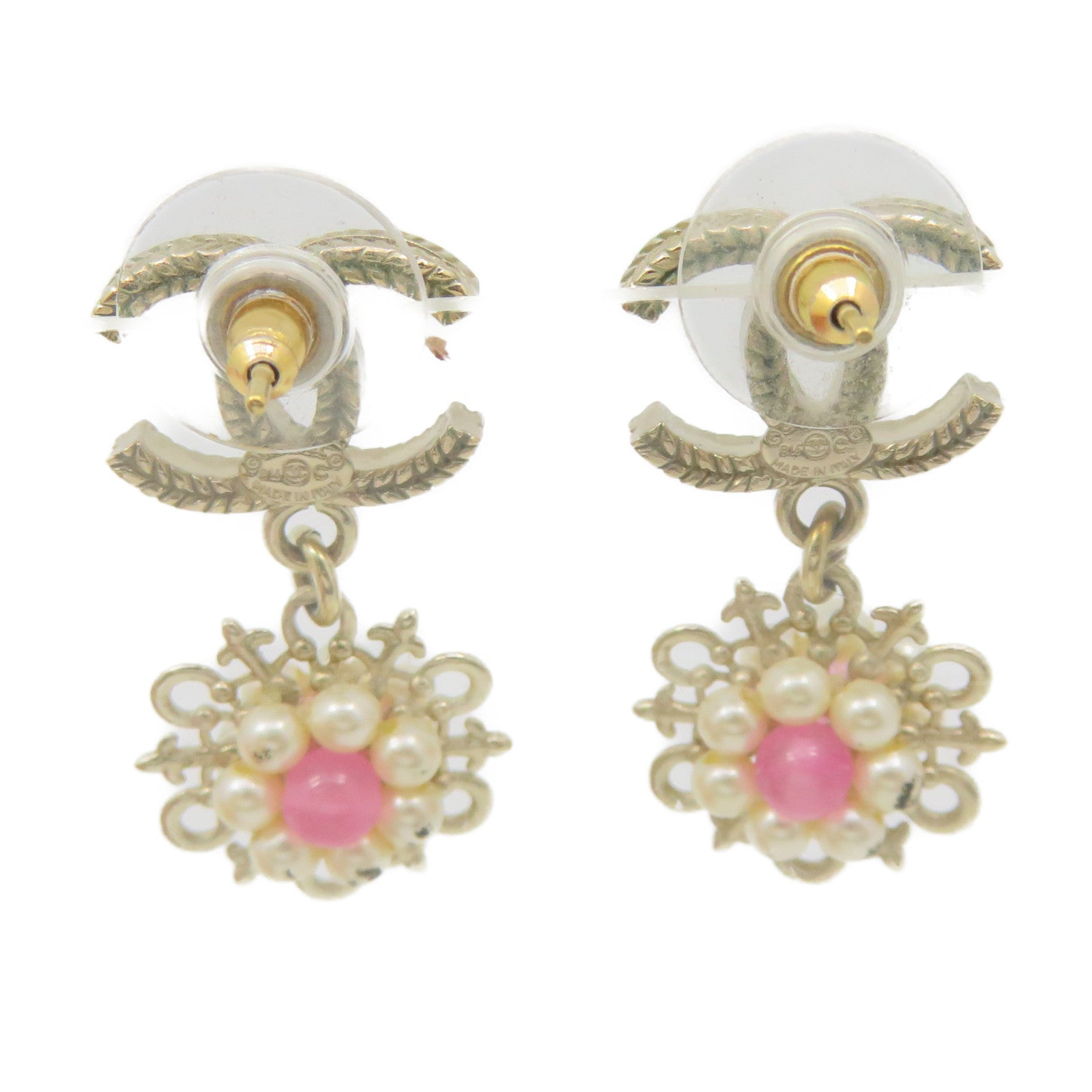 CHANEL 金属/仿珍珠Earrings耳环彩色/金色