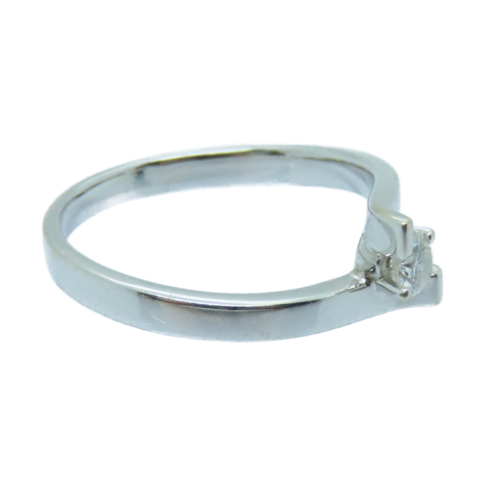 JEWELRY 18K白金Diamond Ring 0.11ct鑽石戒指US#5銀色