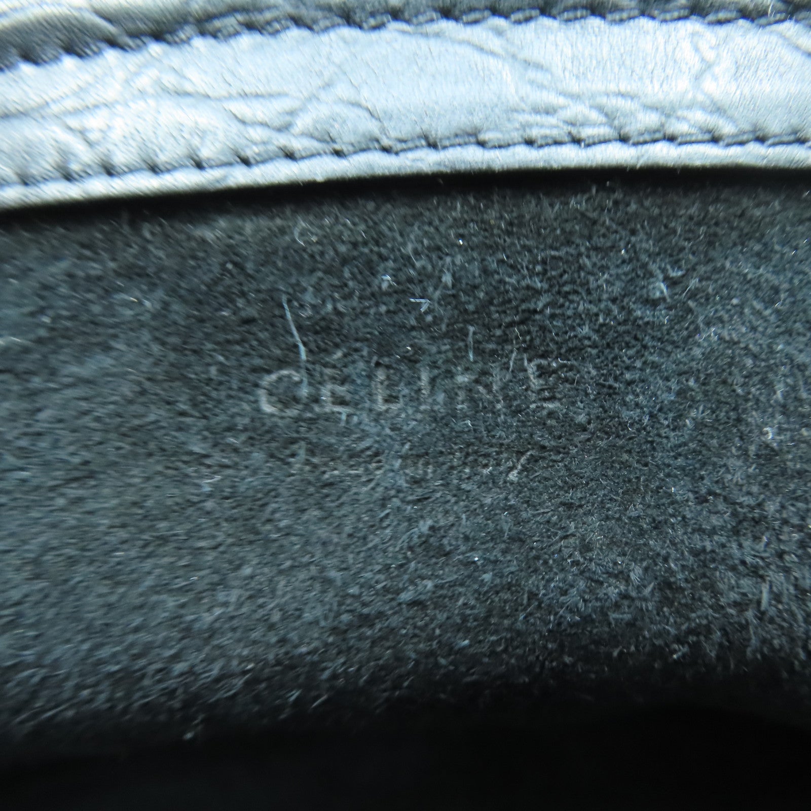 CELINE 牛皮皮革Luggage黑扣手挽袋黑色
