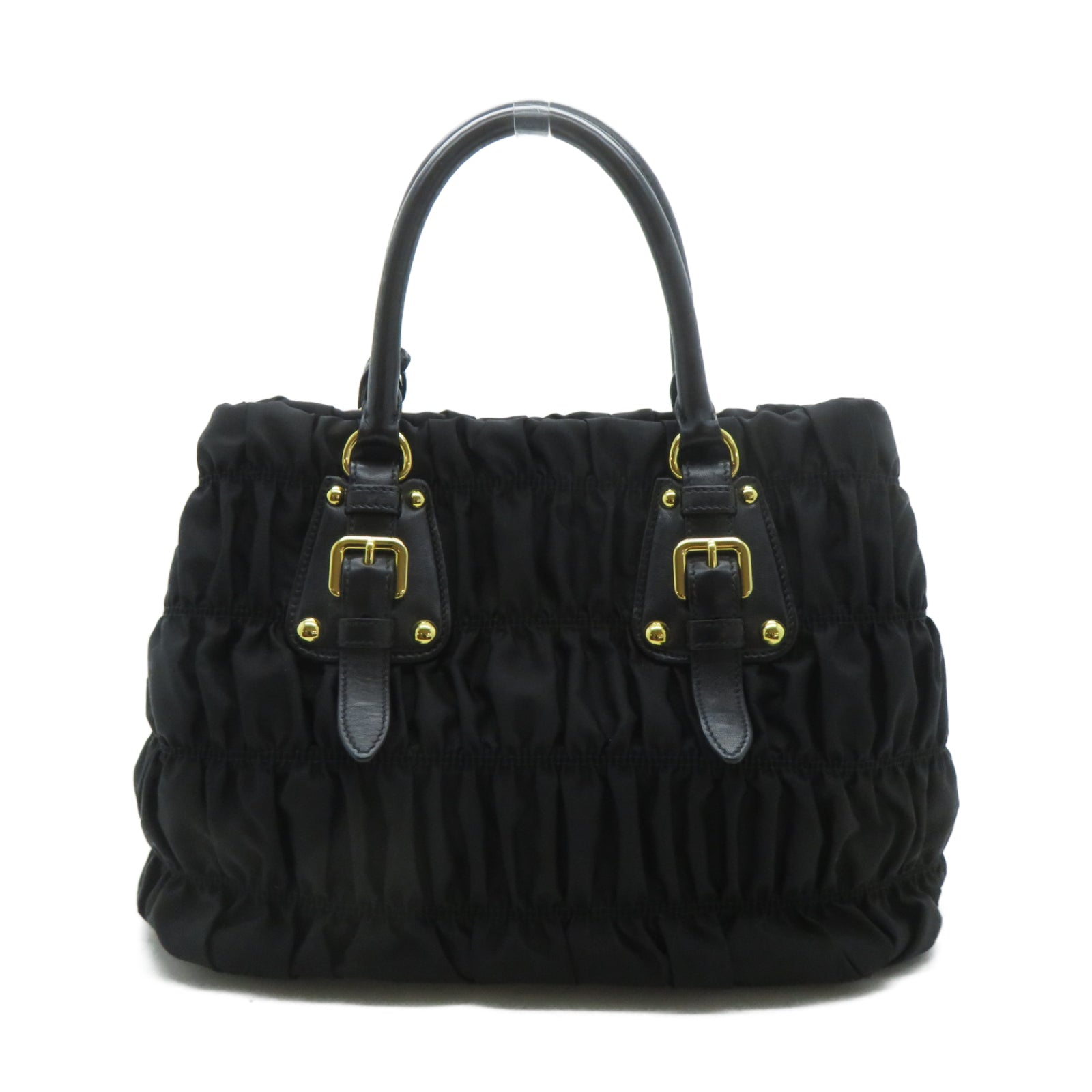 PRADA 尼龍2 Way Shoulder金扣手挽肩背兩用袋黑色