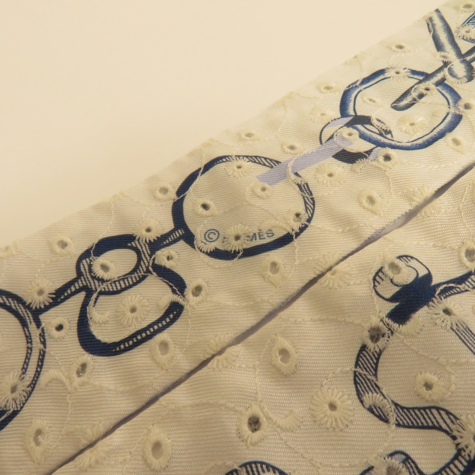 HERMES 絲質Twilly Silk Blue White絲巾藍色/白色
