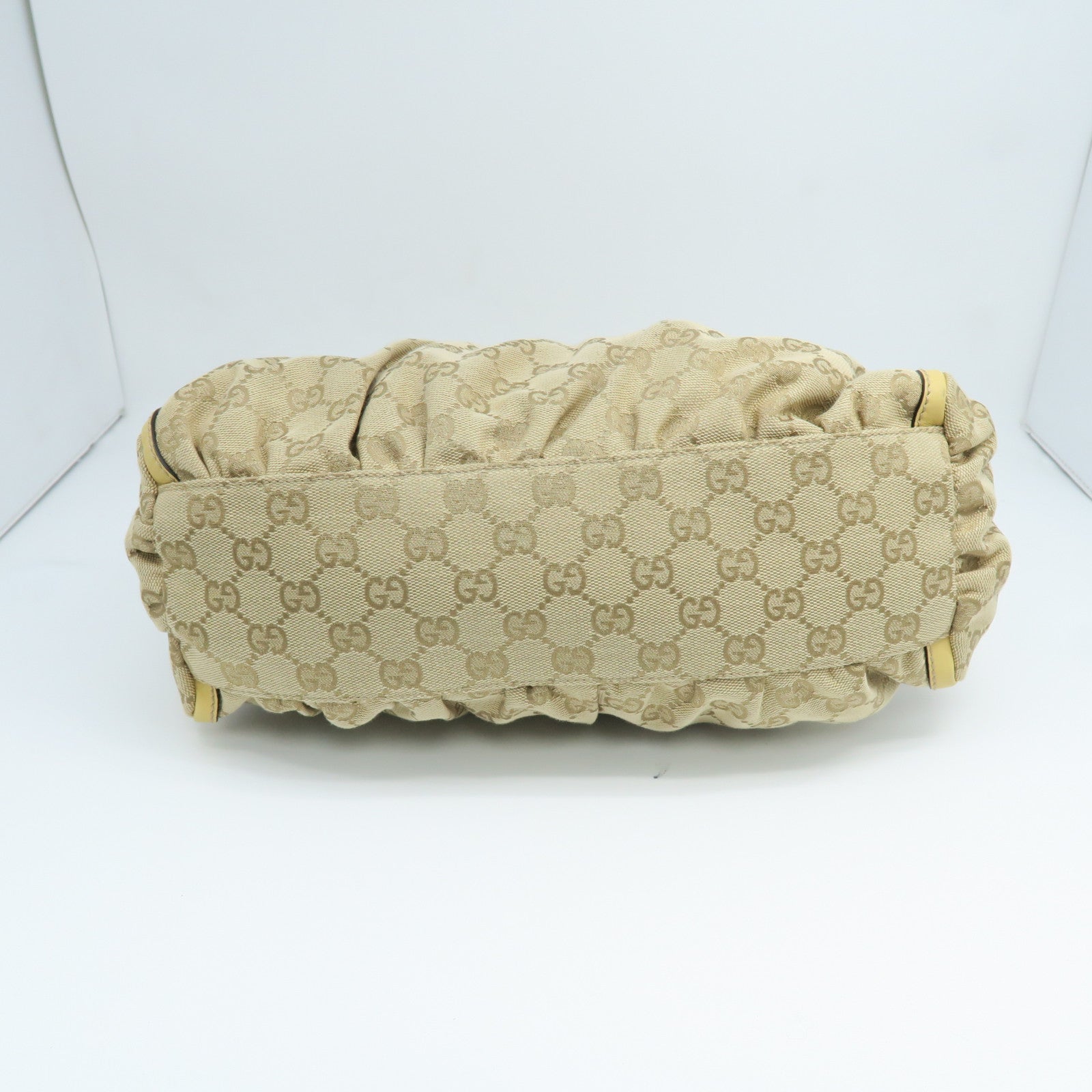 GUCCI canvas Shoulder Bag gold buckle shoulder bag brown