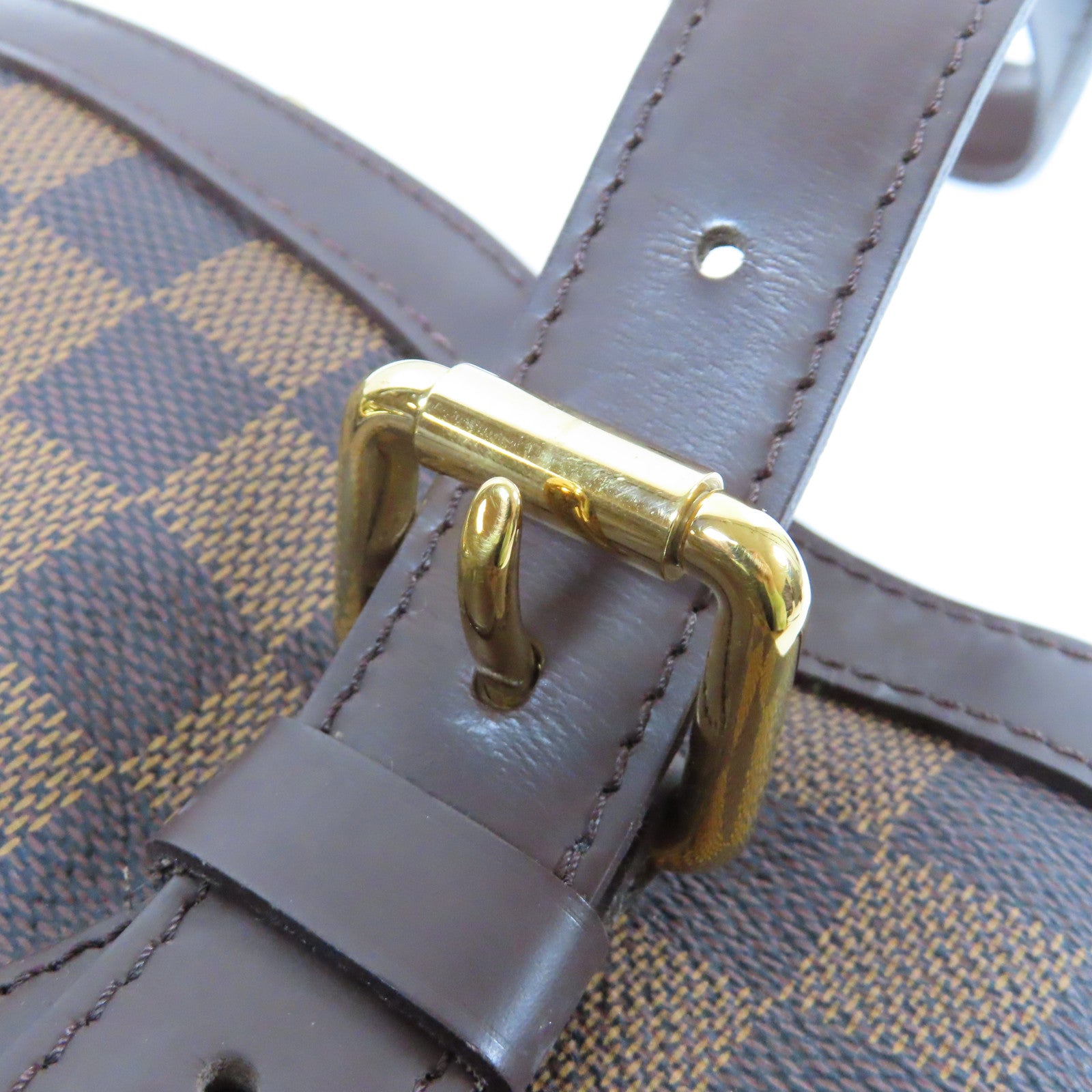 LOUIS VUITTON Damier Ebene Hampstead MM金扣肩背袋啡色