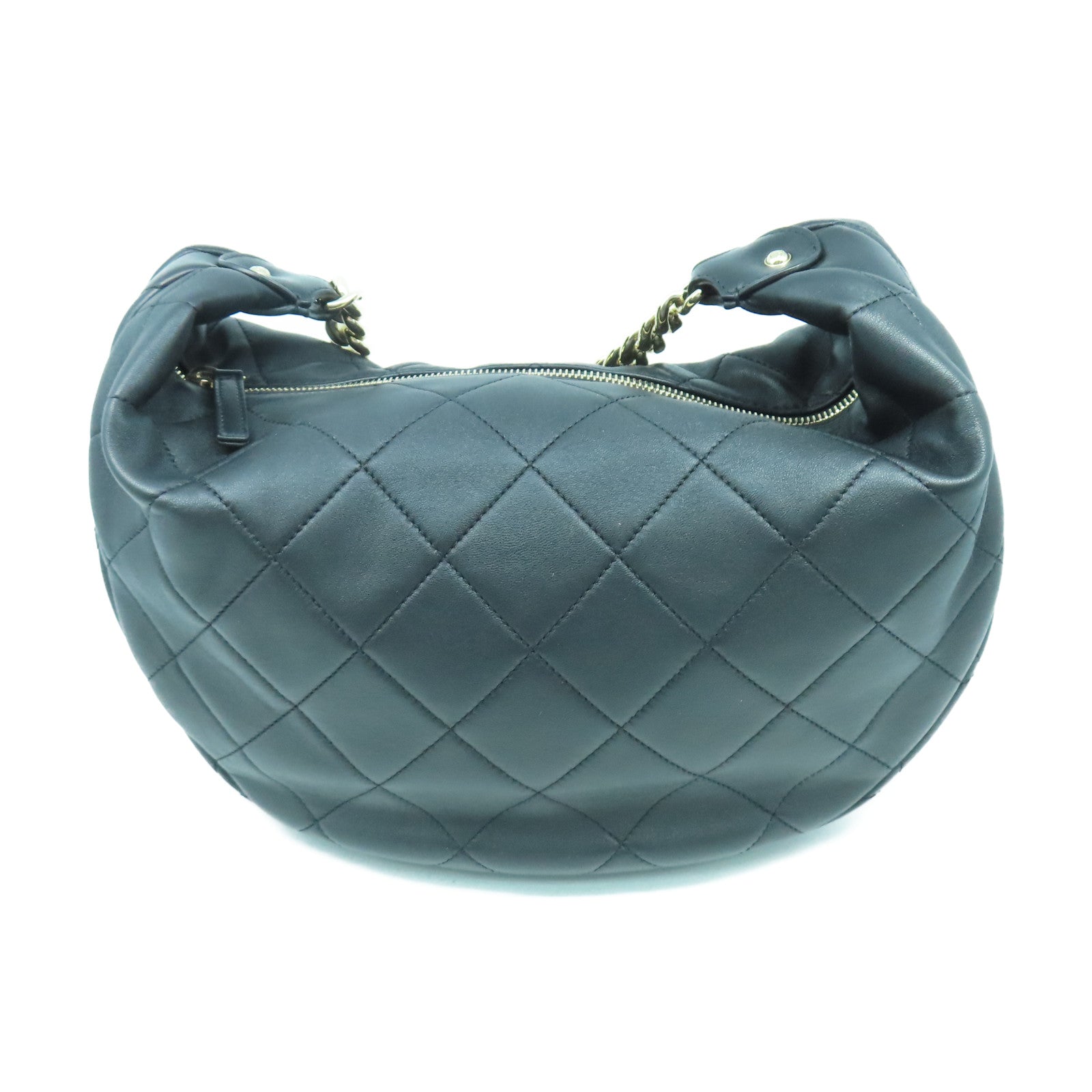 CHANEL 【激減優惠】菱格羊皮皮革Chain Shoulder金扣鏈帶肩背袋黑色