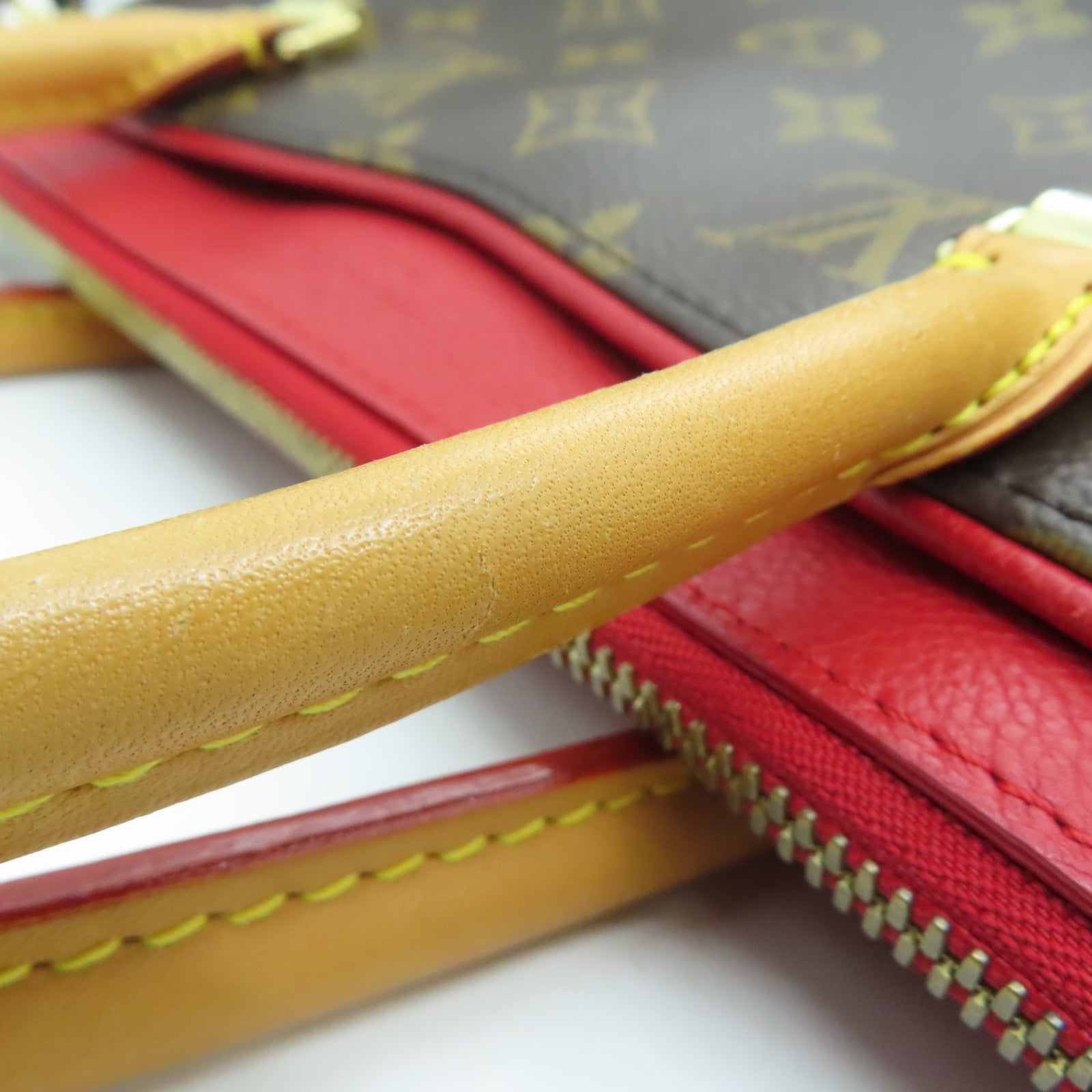 LOUIS VUITTON Monogram Pallas MM金扣手挽肩背两用袋啡色/红色