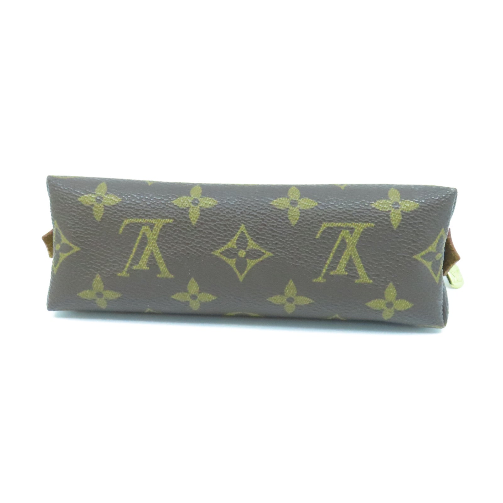 LOUIS VUITTON Monogram Cosmetic Pouch金扣手拿包棕色
