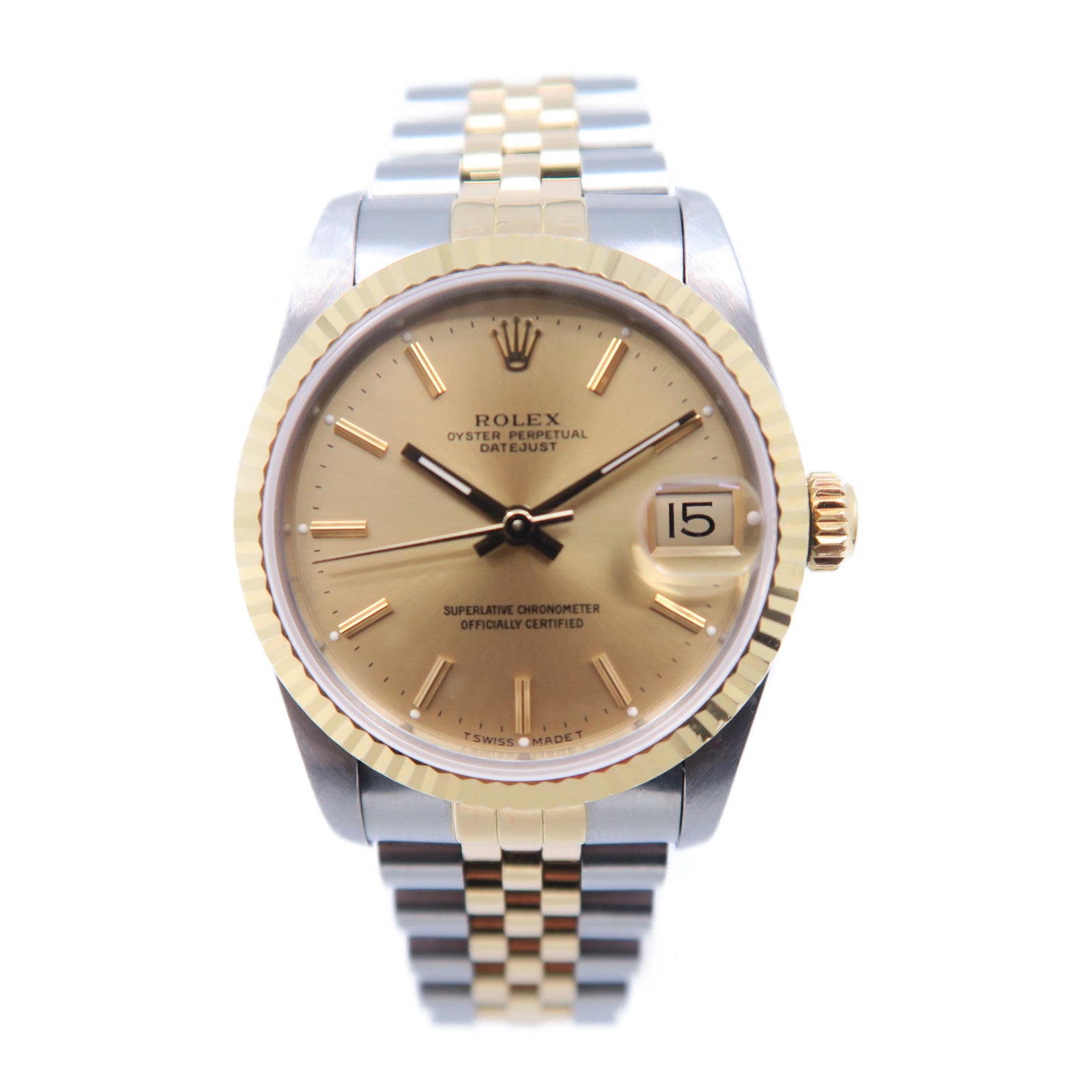 ROLEX 18K黃金/不鏽鋼Datejust 31手錶自動機芯金色