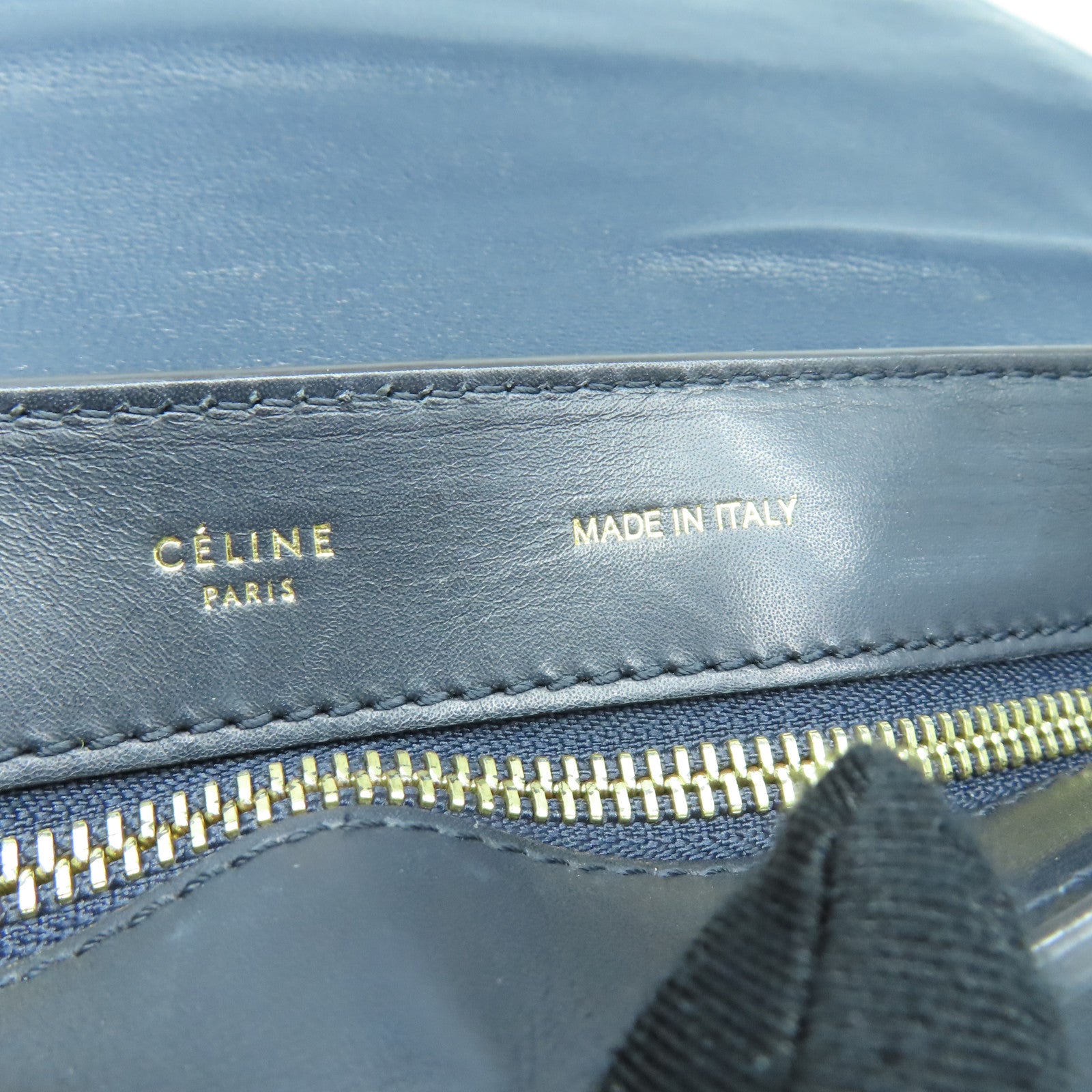 CELINE 牛皮皮革Trapeze金扣手挽肩背两用袋黑色/灰色