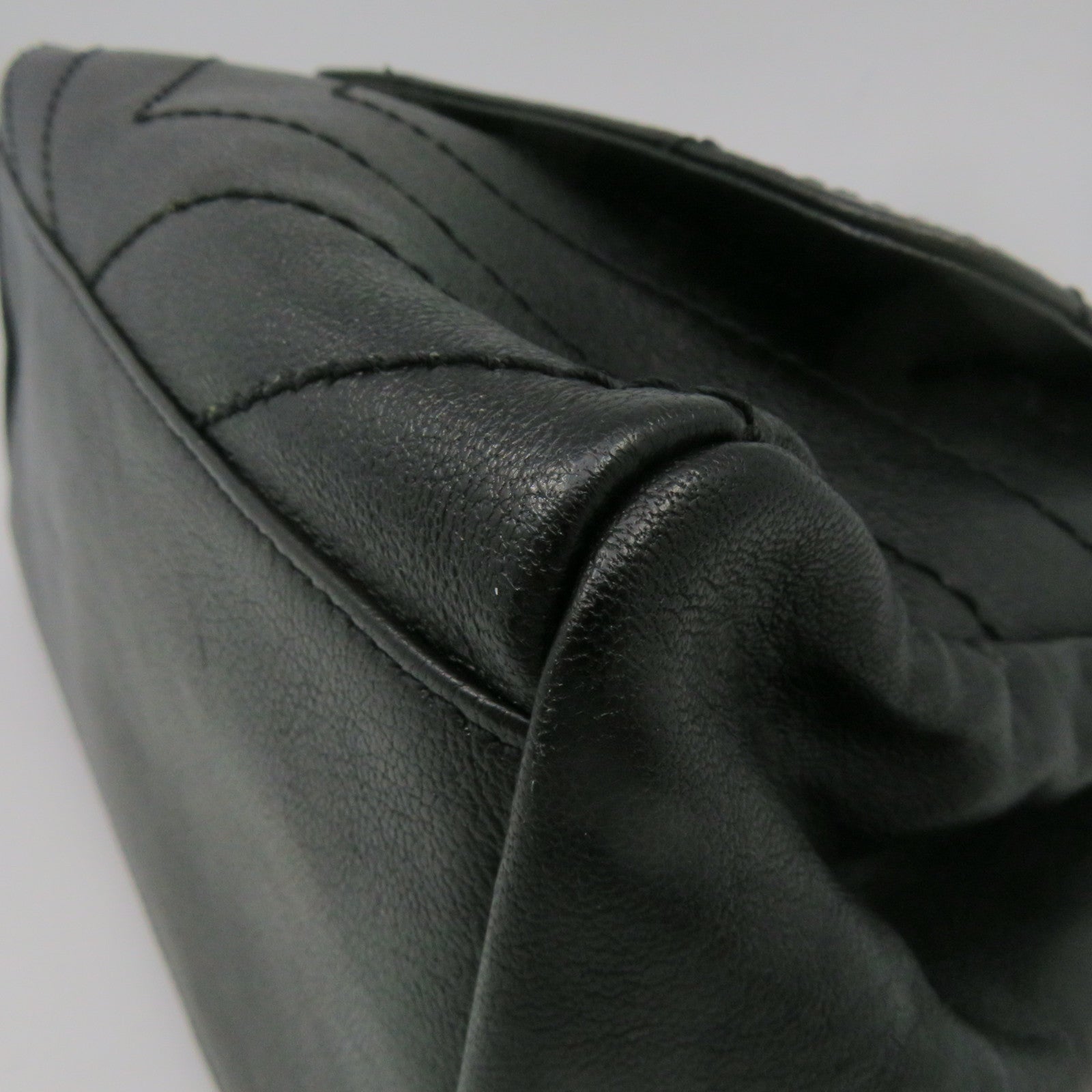 SAINT LAURENT 牛皮皮革2 way Shoulder銀扣鏈帶肩背袋黑色