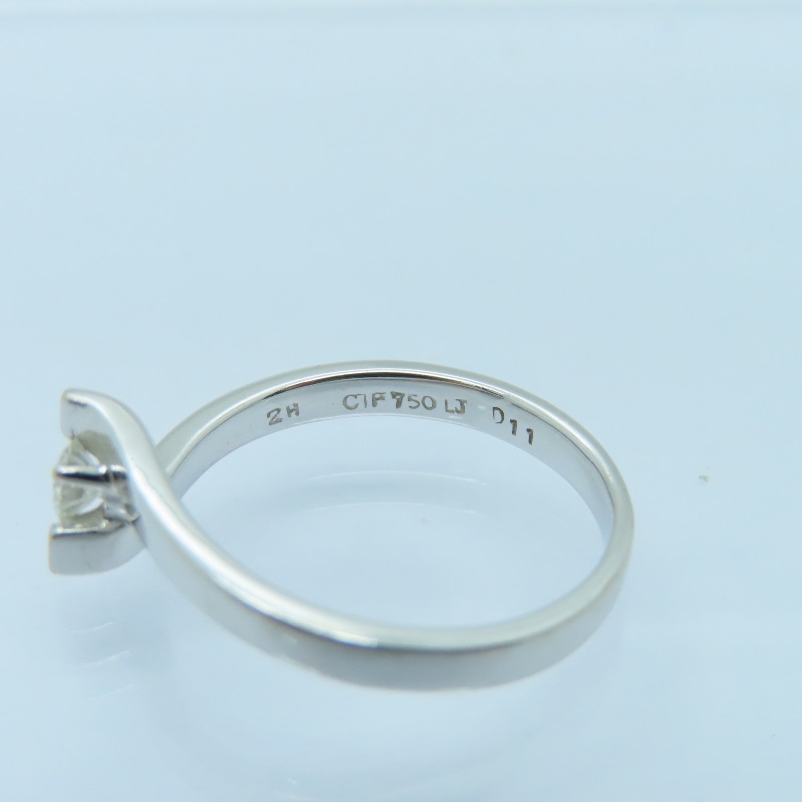 JEWELRY 18K白金Diamond Ring 0.11ct鑽石戒指US#5銀色