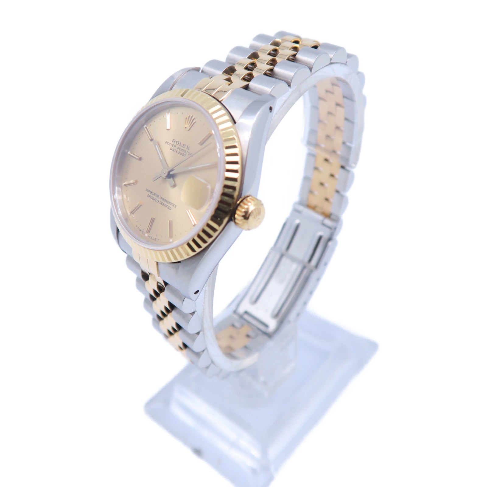 ROLEX 18K黃金/不鏽鋼Datejust 31手錶自動機芯金色