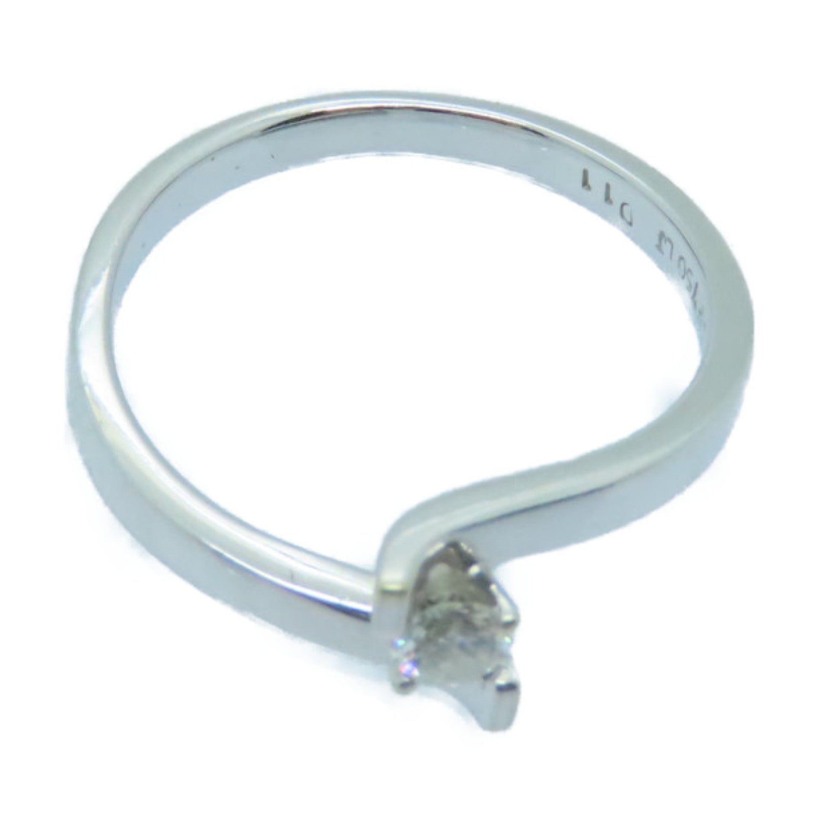JEWELRY 18K白金Diamond Ring 0.11ct鑽石戒指US#5銀色