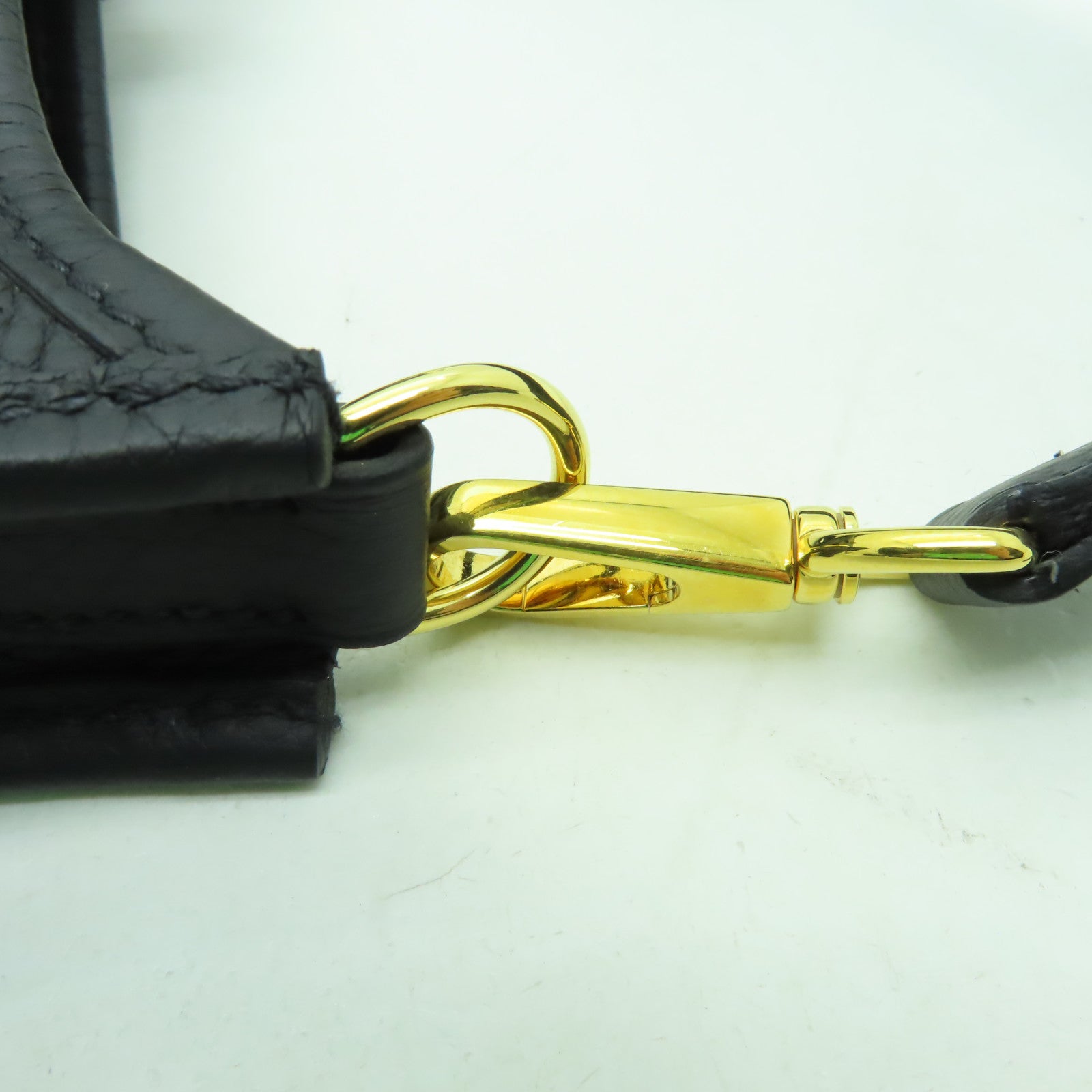 HERMES Clemence皮革Evelyne TPM金扣肩背袋黑色