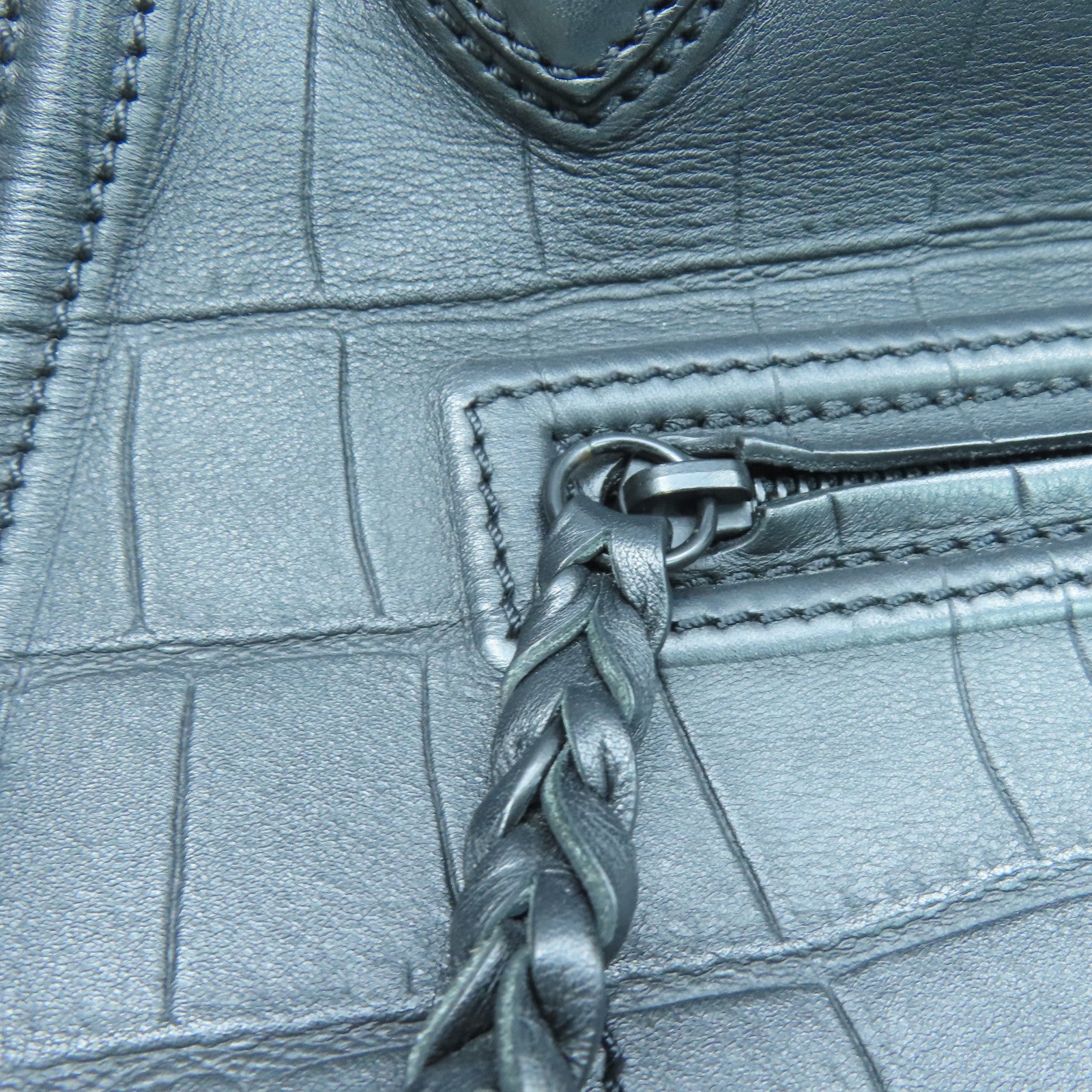 CELINE 牛皮皮革Luggage黑扣手挽袋黑色