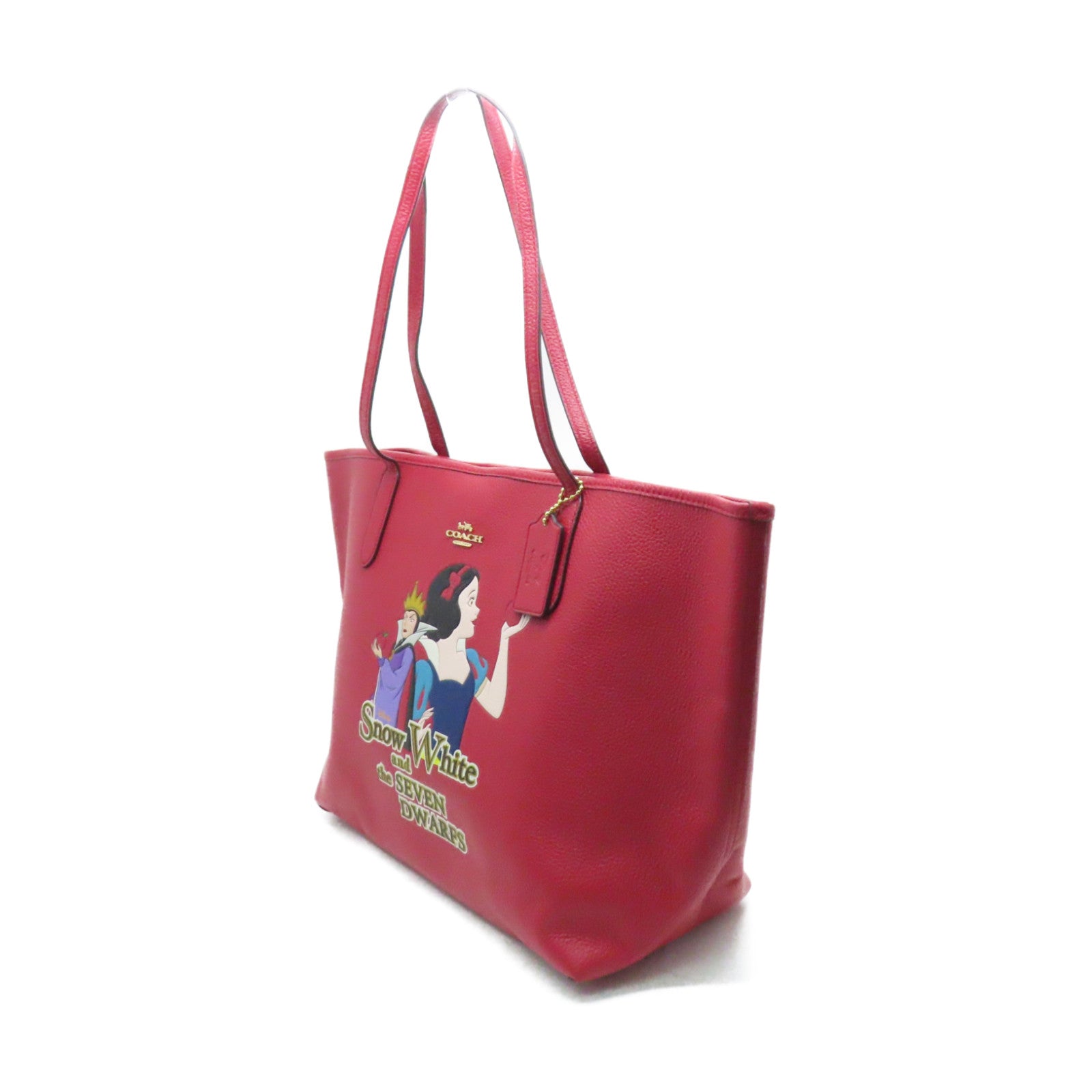 COACH 牛皮皮革Tote Bag肩背袋紅色