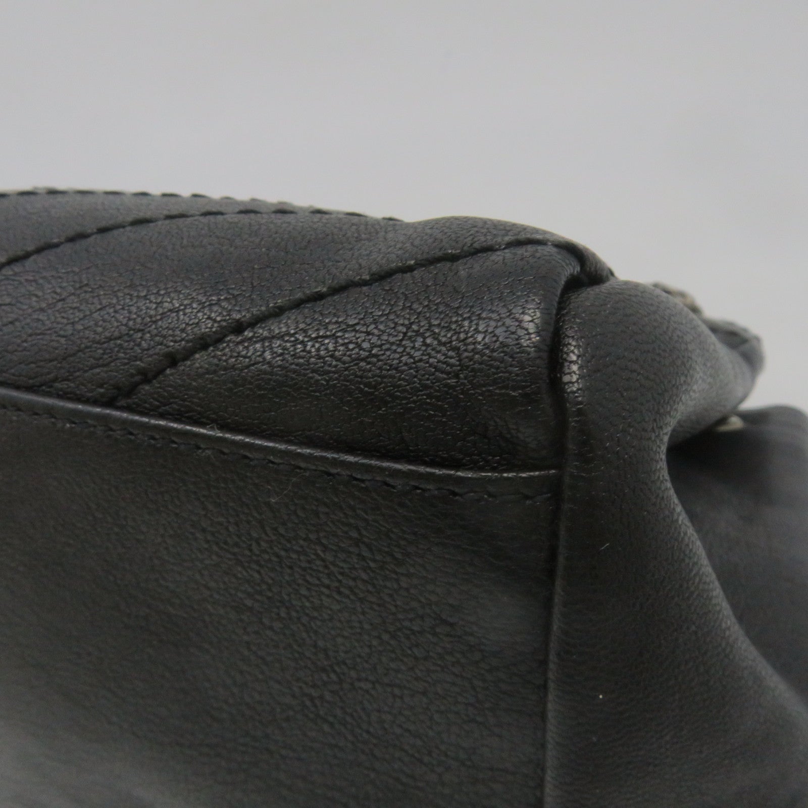 SAINT LAURENT 牛皮皮革2 way Shoulder銀扣鏈帶肩背袋黑色