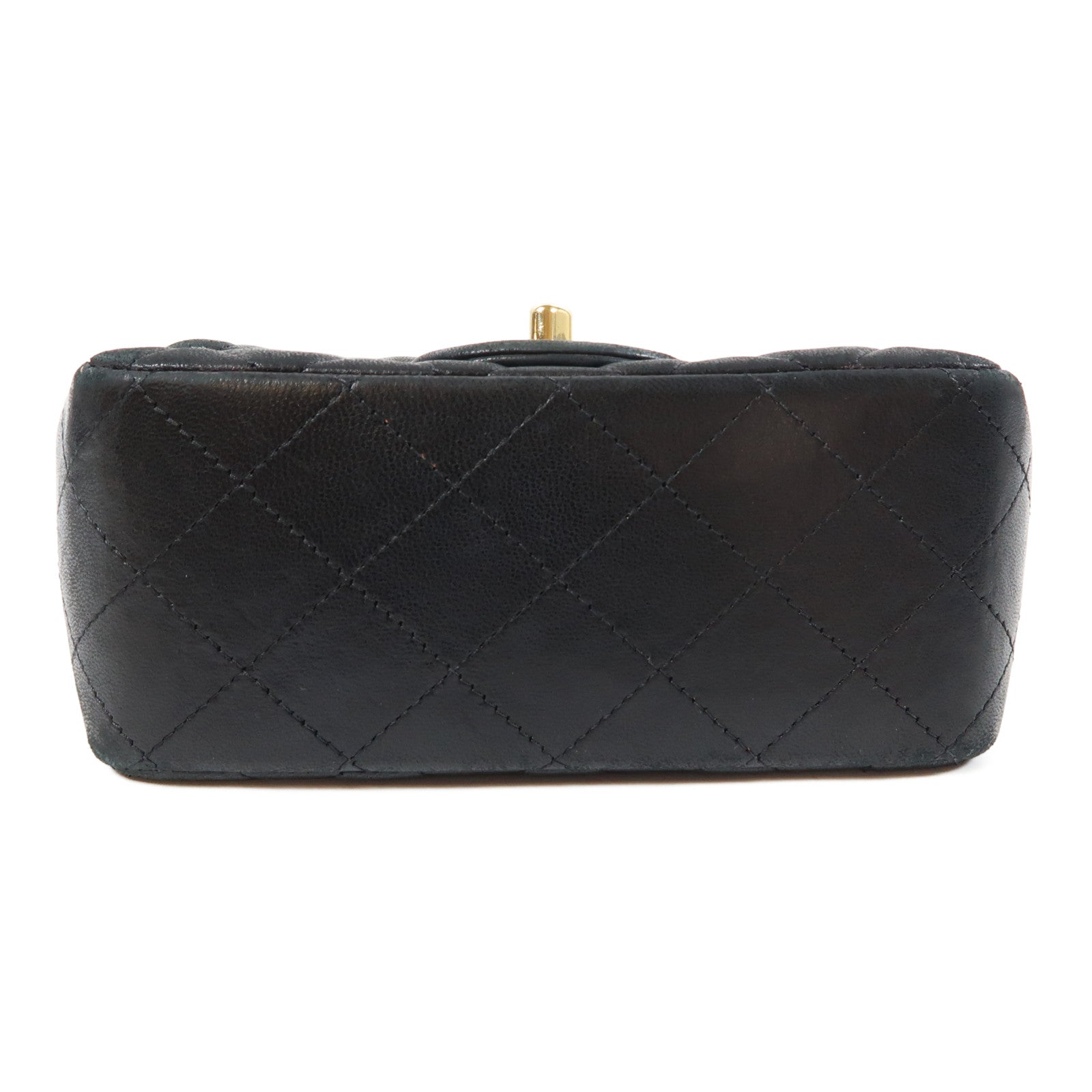 CHANEL 菱格羊皮皮革Chain Shoulder Bag金扣鏈帶肩背袋黑色