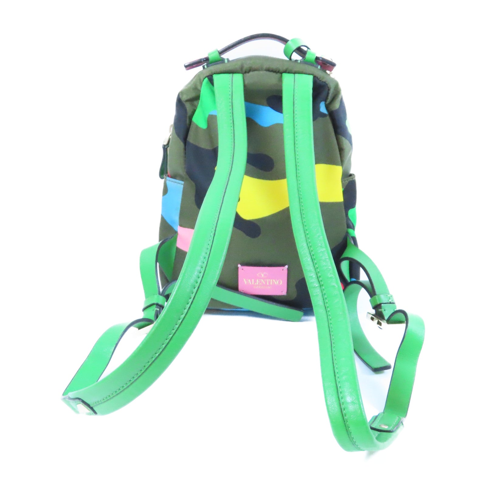 Valentino 帆布Rucksack金扣背包綠色