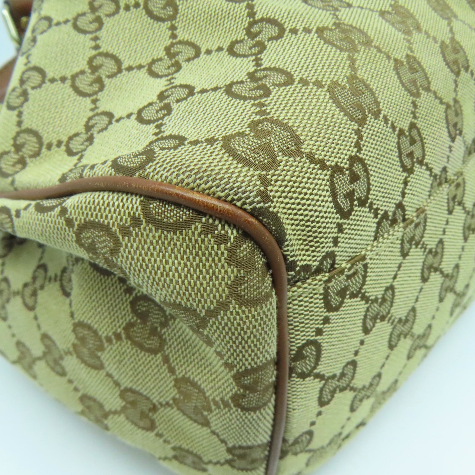 GUCCI 帆布Hand Bag金扣手挽袋啡色