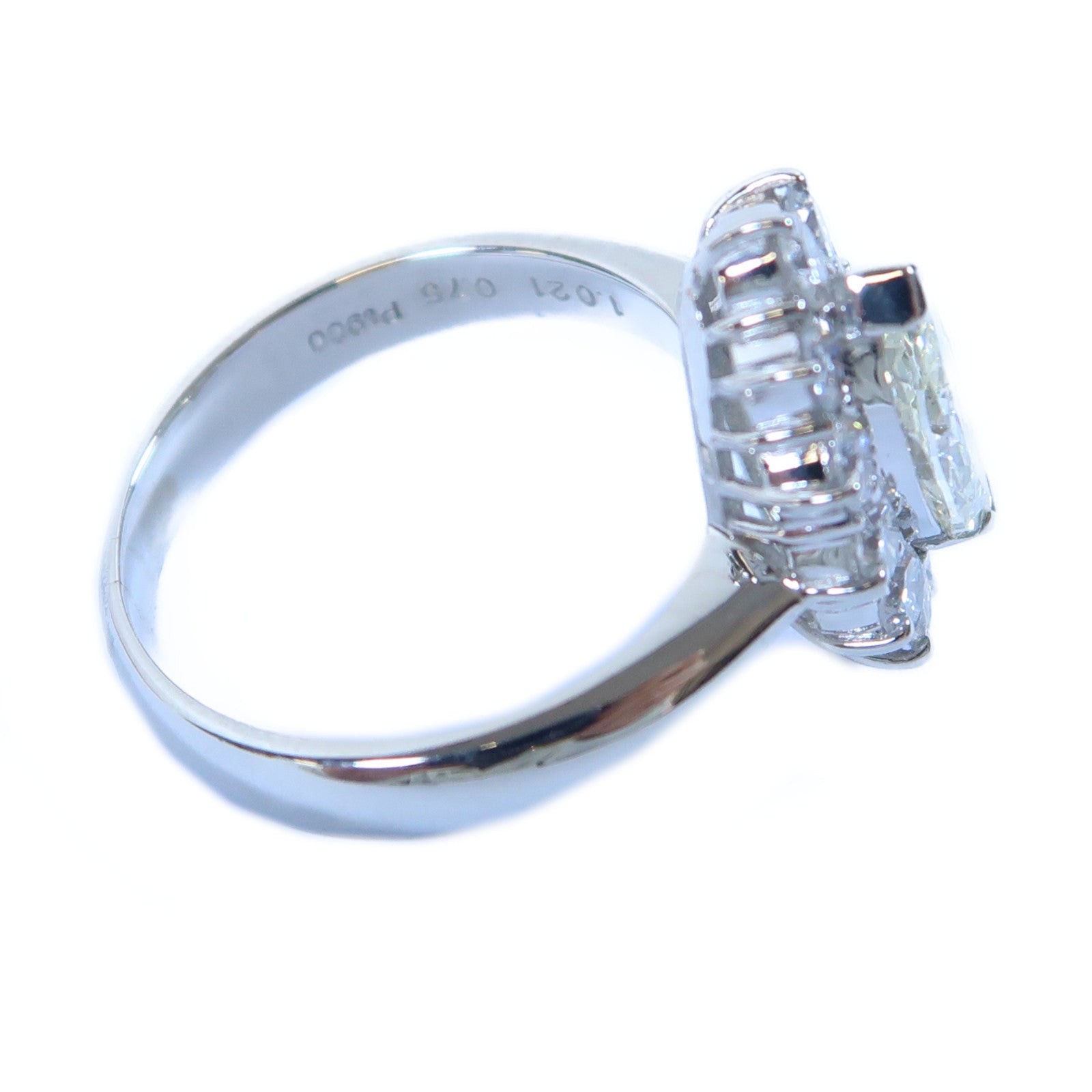 JEWELRY PT900鉑金Marquise Diamond Ring 0.75ct/1.021ct鑽石戒指US#5