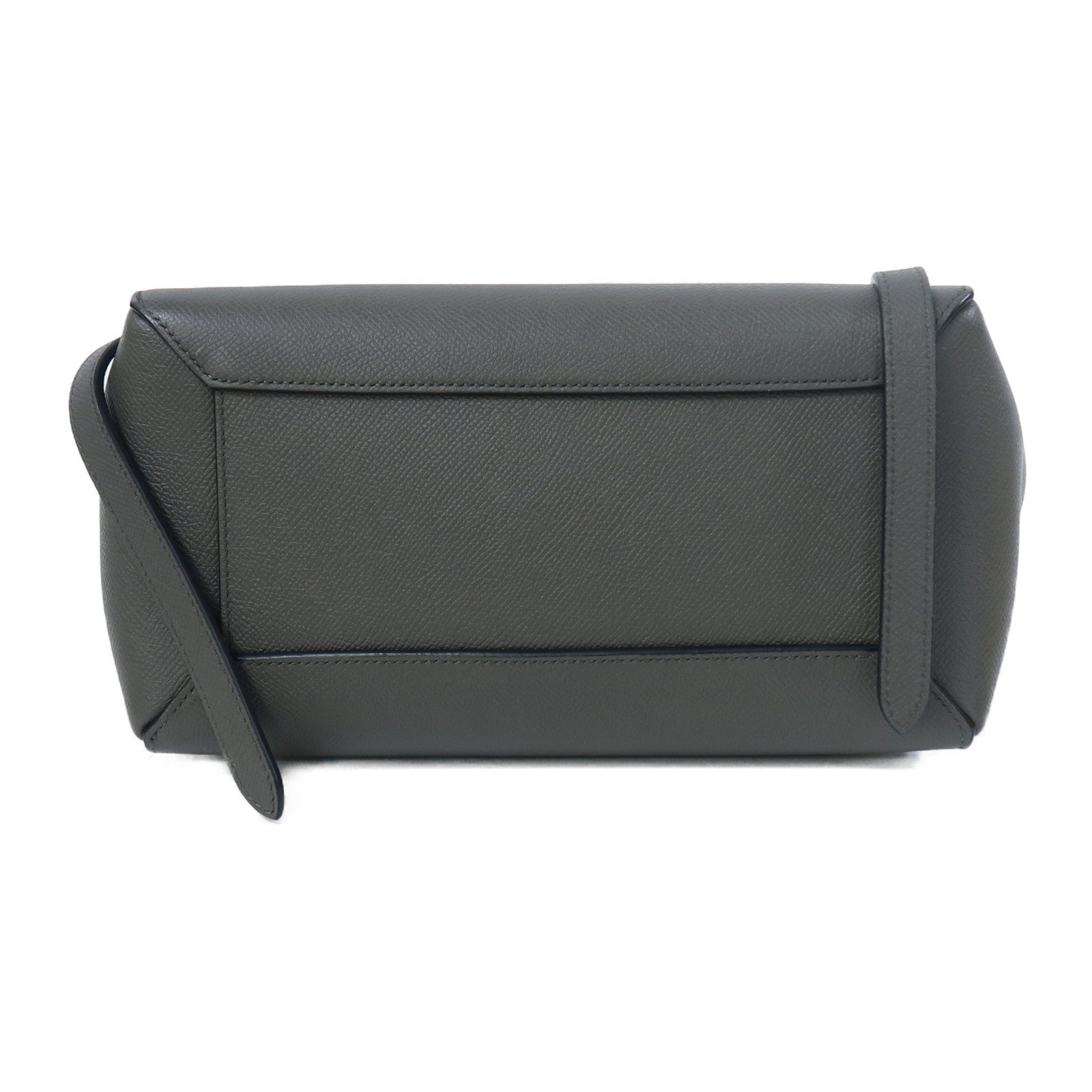 CELINE 牛皮皮革Belt Bag金扣手挽肩背兩用袋灰色