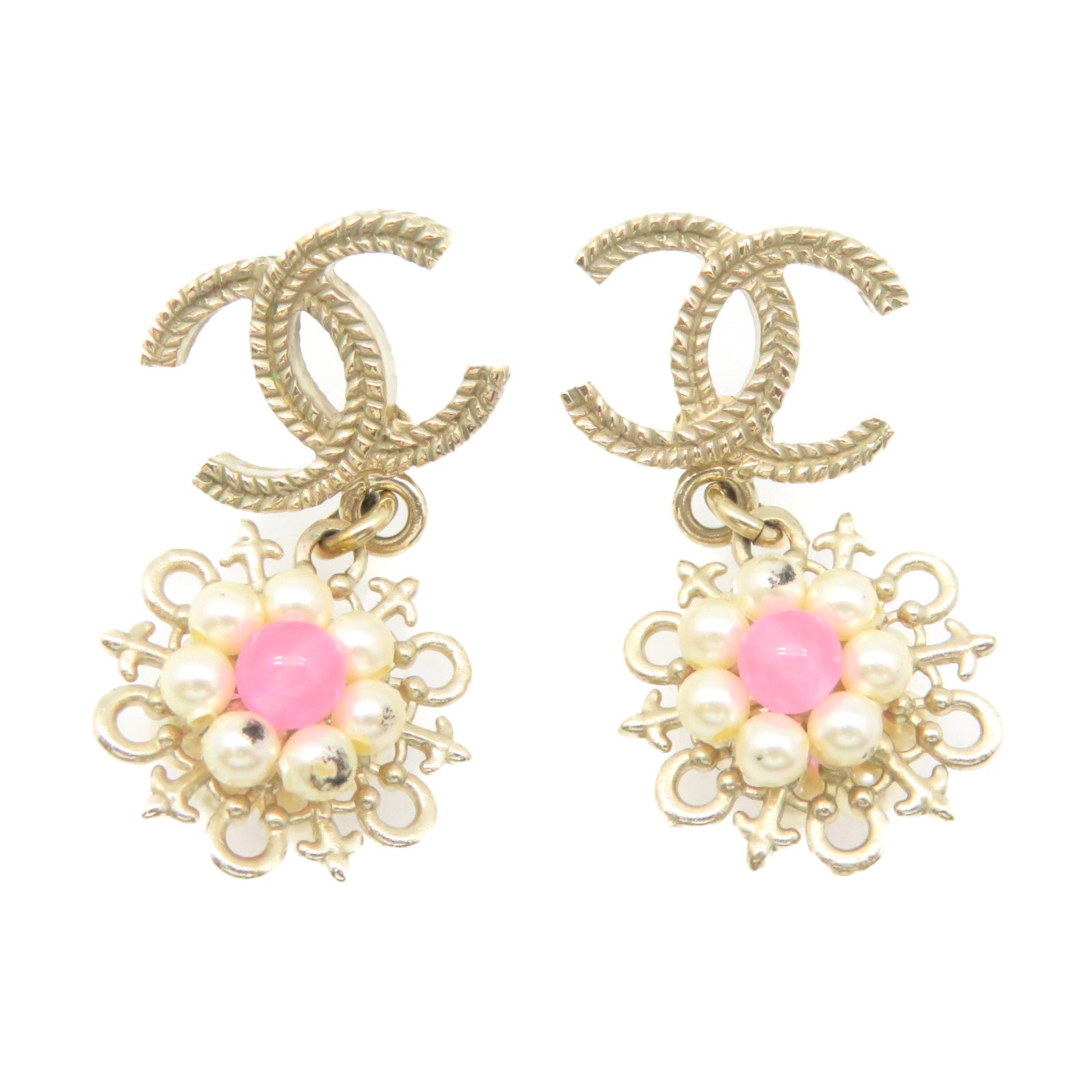 CHANEL 金属/仿珍珠Earrings耳环彩色/金色