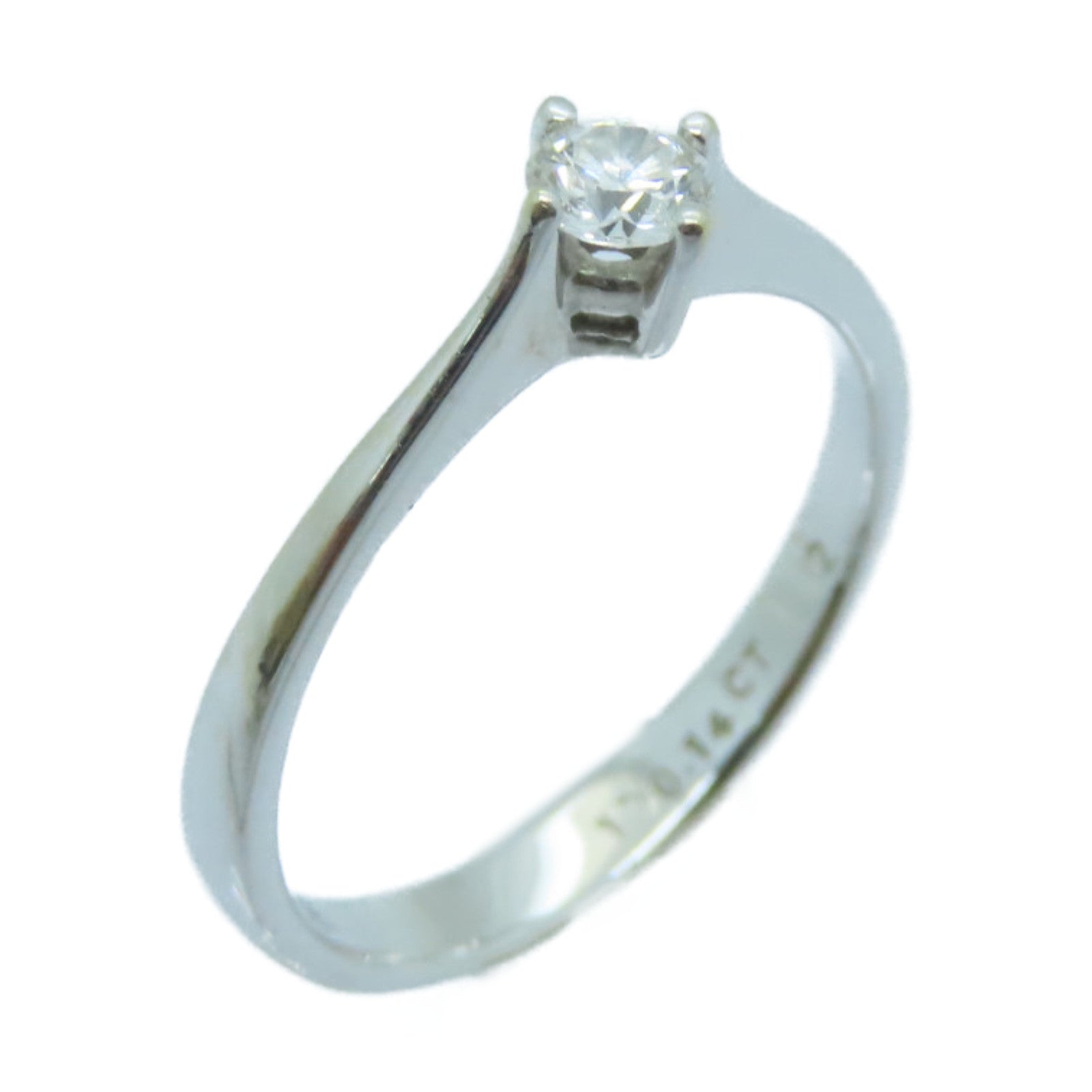 JEWELRY 【激減優惠】18K白金Diamond Ring 0.14ct鑽石戒指US#4銀色