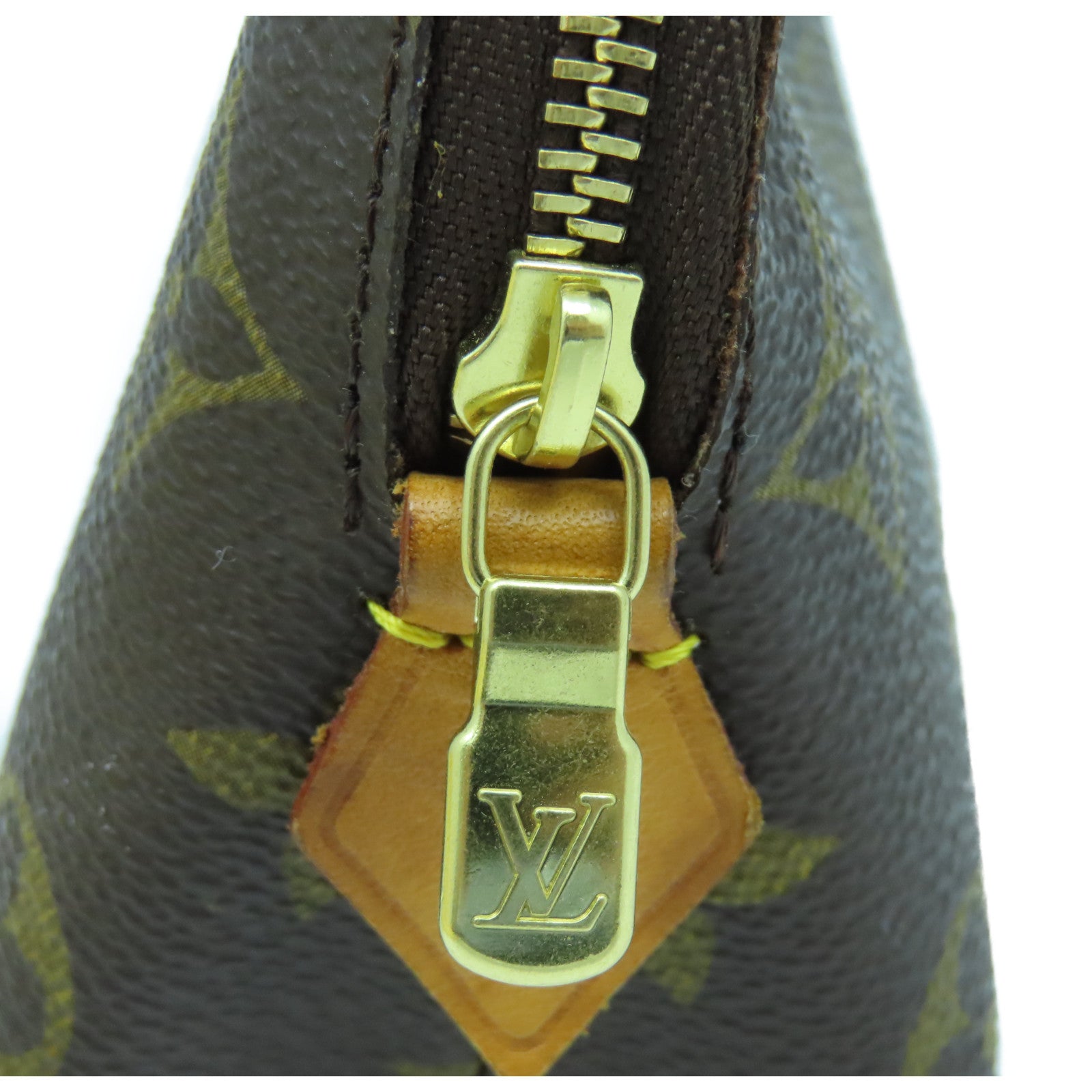 LOUIS VUITTON Monogram Cosmetic Pouch金扣手拿包棕色