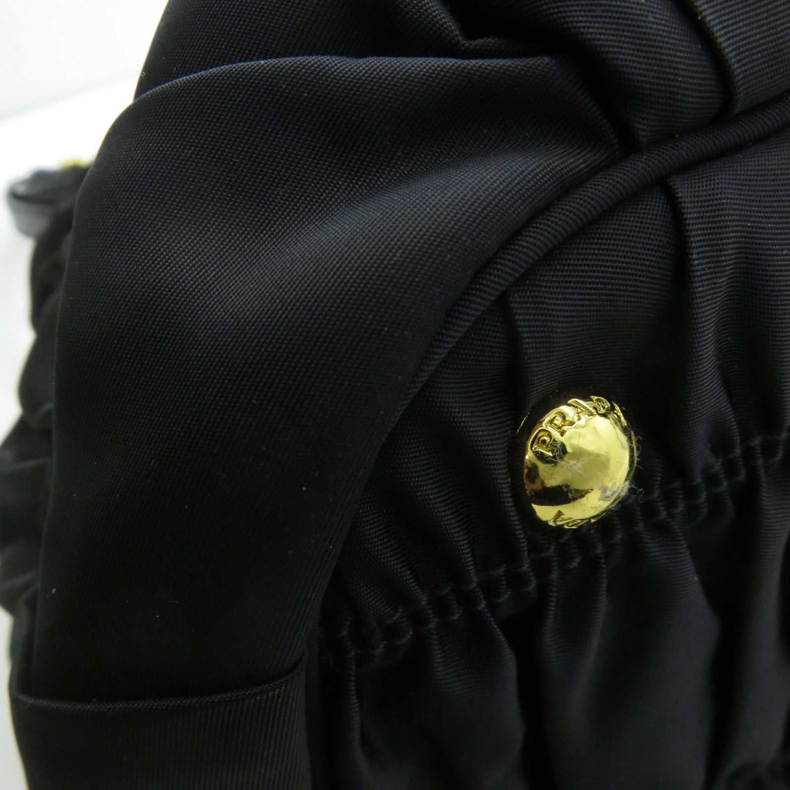 PRADA 尼龍2 Way Shoulder金扣手挽肩背兩用袋黑色