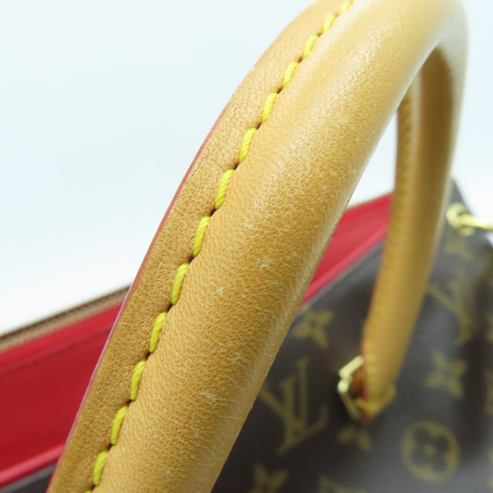 LOUIS VUITTON Monogram Pallas MM金扣手挽肩背两用袋啡色/红色