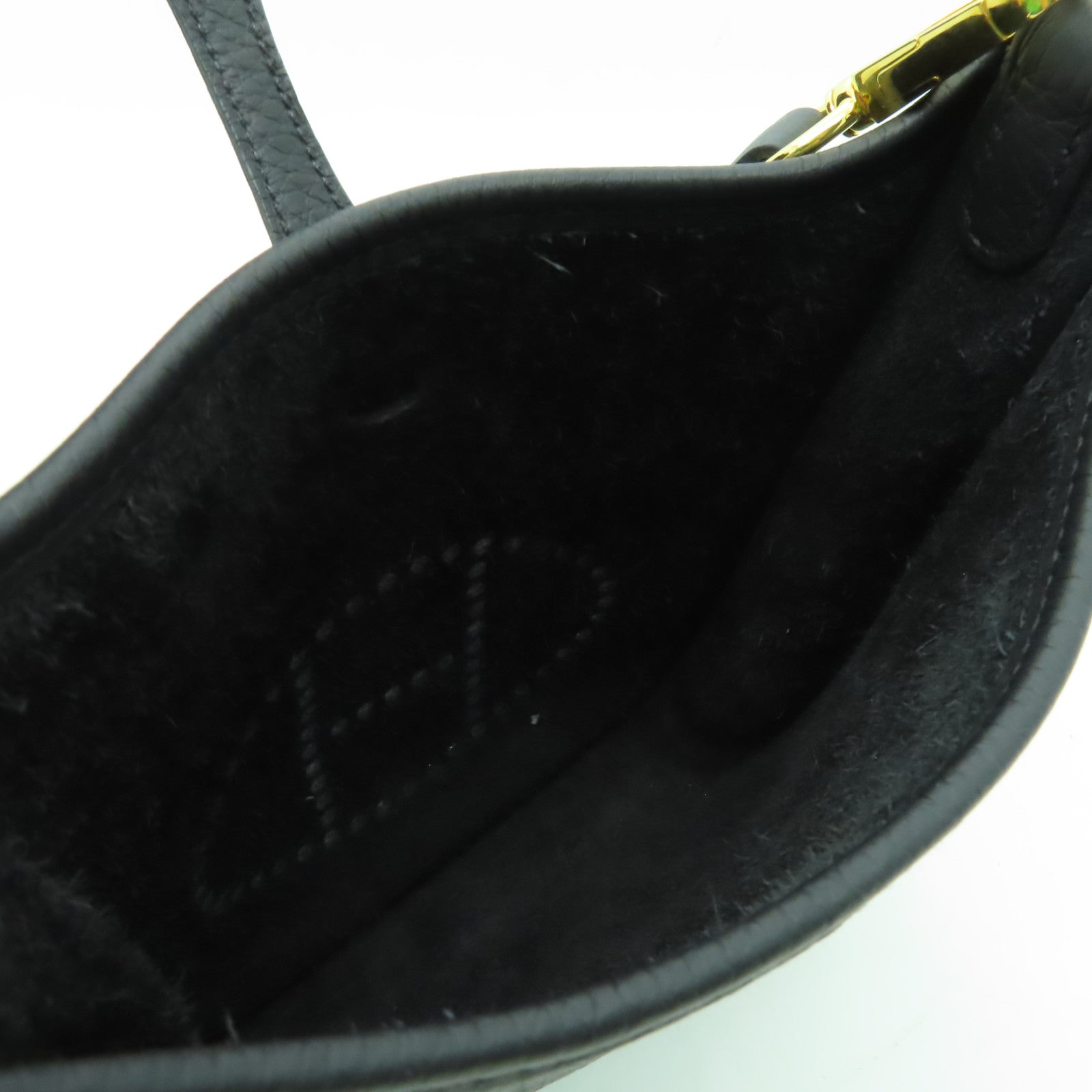 HERMES Clemence皮革Evelyne TPM金扣肩背袋黑色