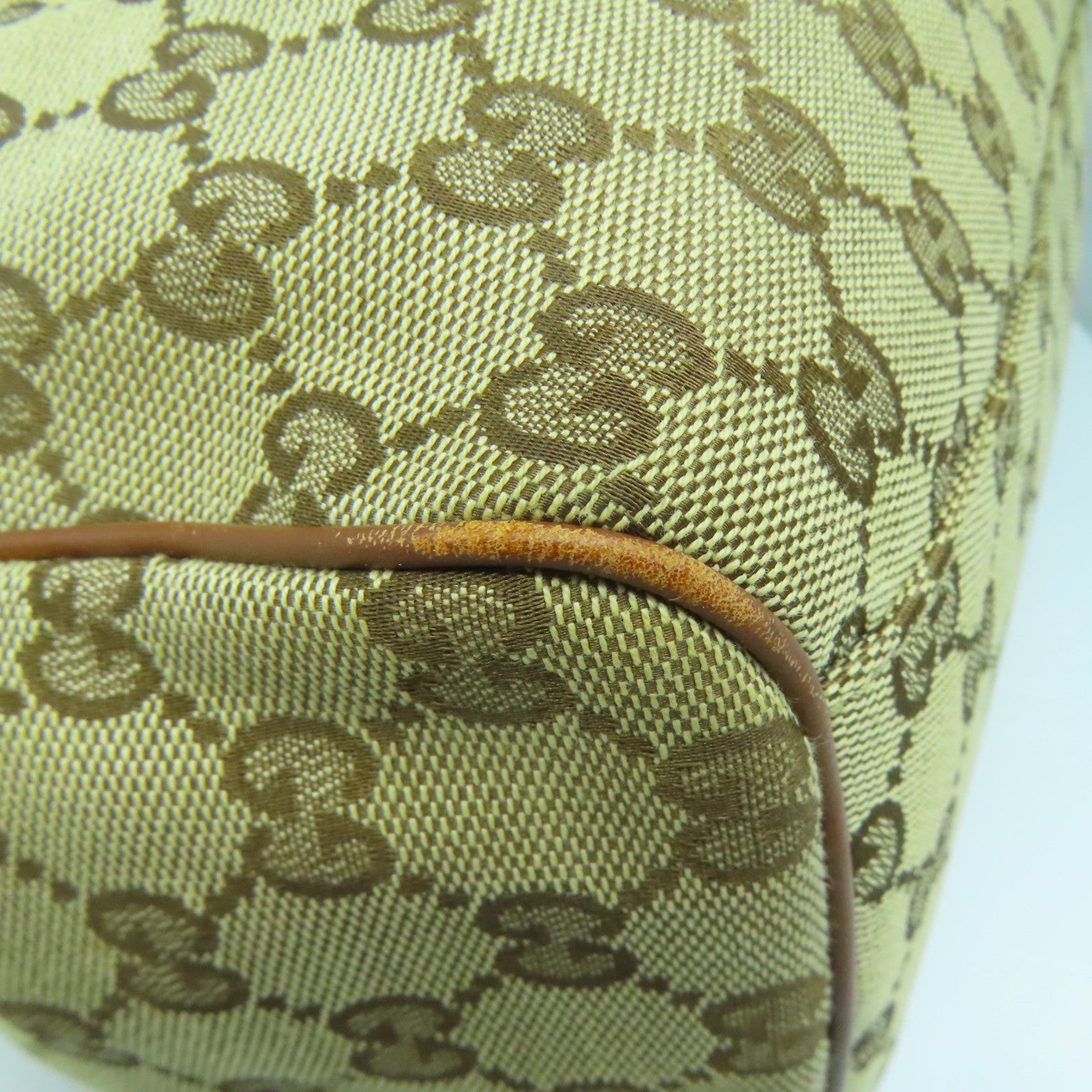 GUCCI 帆布Hand Bag金扣手挽袋啡色