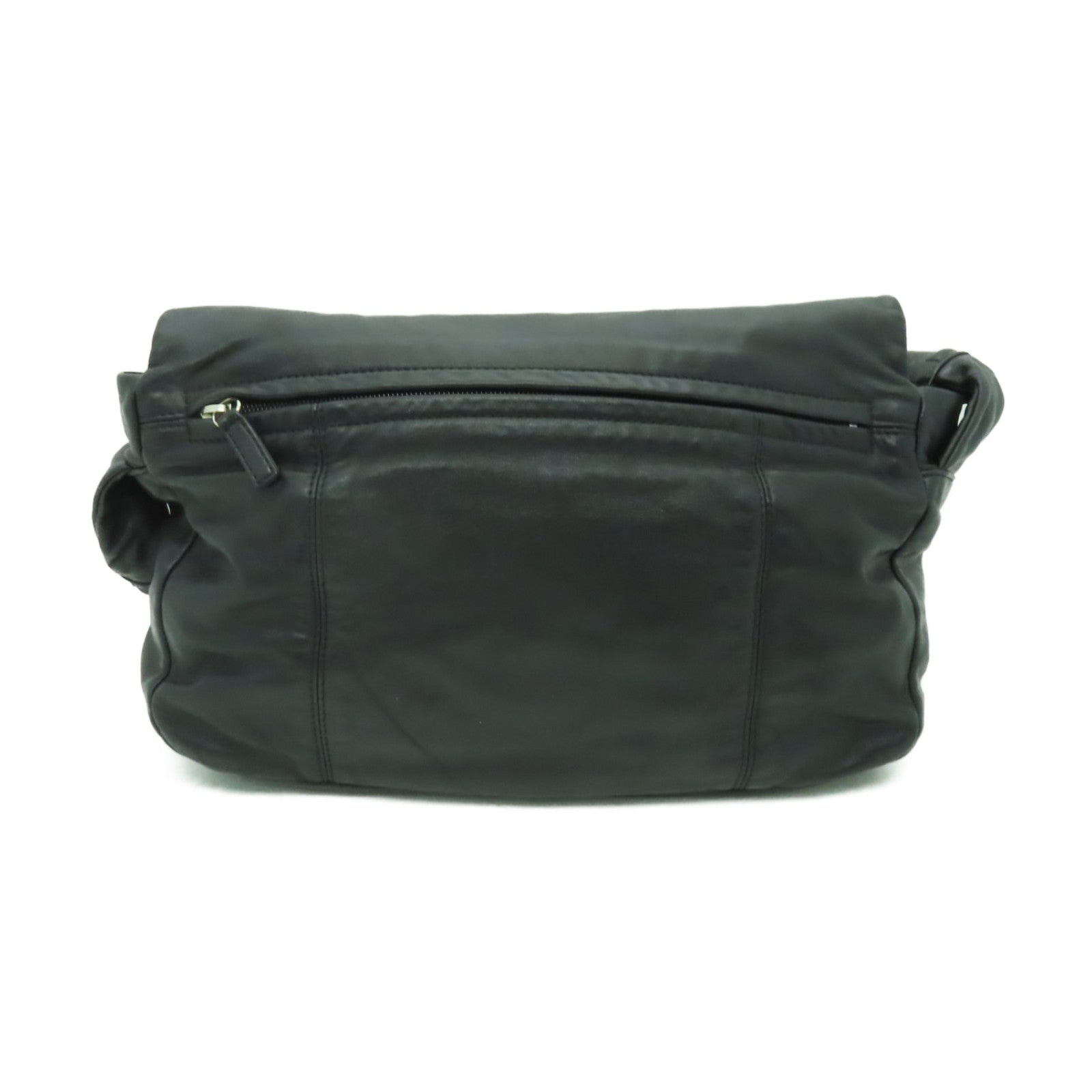 CHANEL 牛皮皮革Shoulder Bag銀扣鏈帶肩背袋黒色