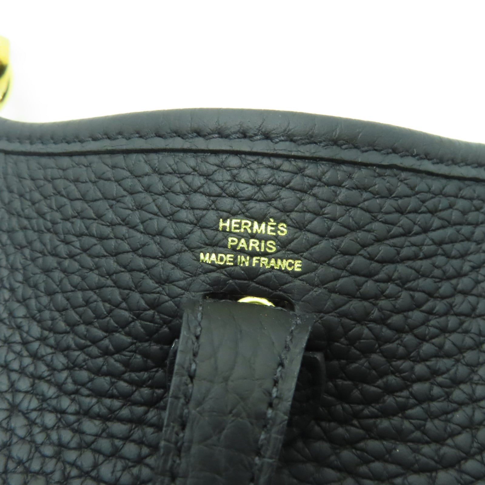 HERMES Clemence皮革Evelyne TPM金扣肩背袋黑色