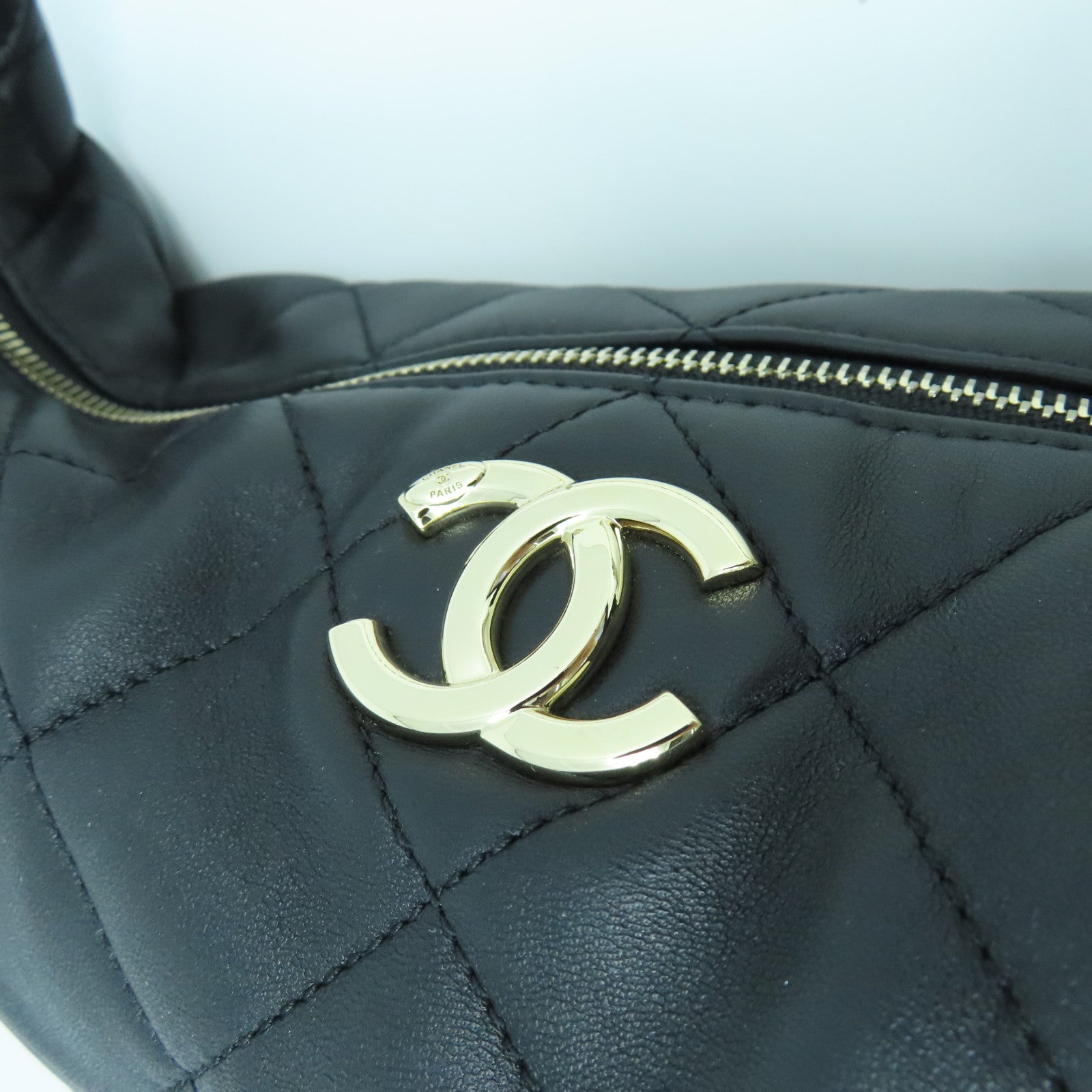 CHANEL 【激減優惠】菱格羊皮皮革Chain Shoulder金扣鏈帶肩背袋黑色