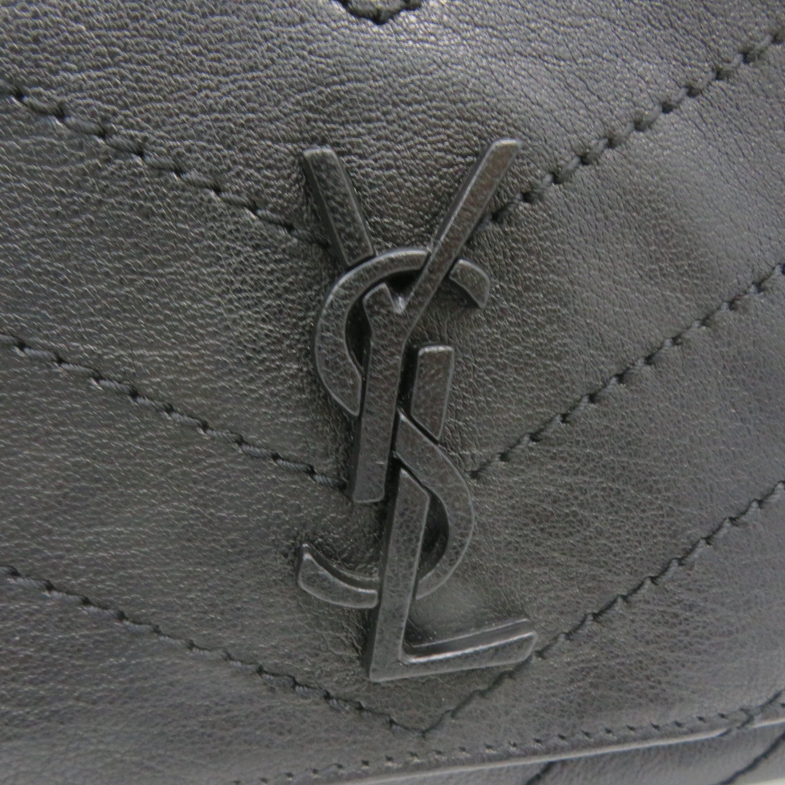 SAINT LAURENT 牛皮皮革2 way Shoulder銀扣鏈帶肩背袋黑色