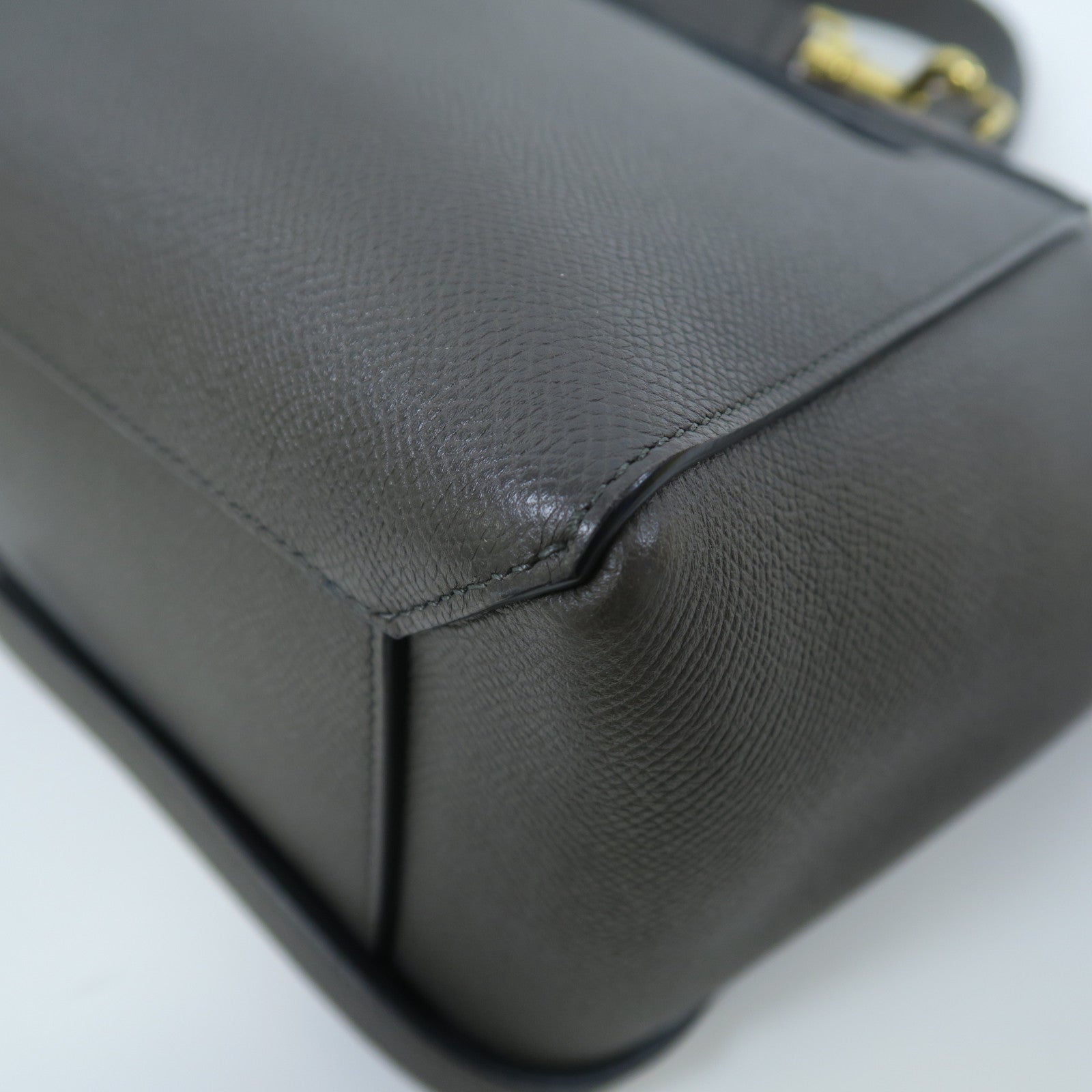 CELINE 牛皮皮革Belt Bag金扣手挽肩背兩用袋灰色