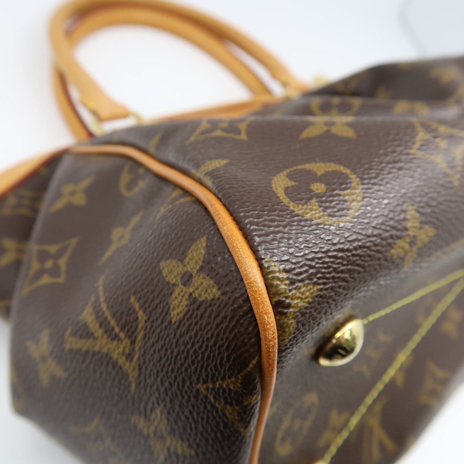 LOUIS VUITTON Monogram Tivoli PM金扣手挽袋啡色