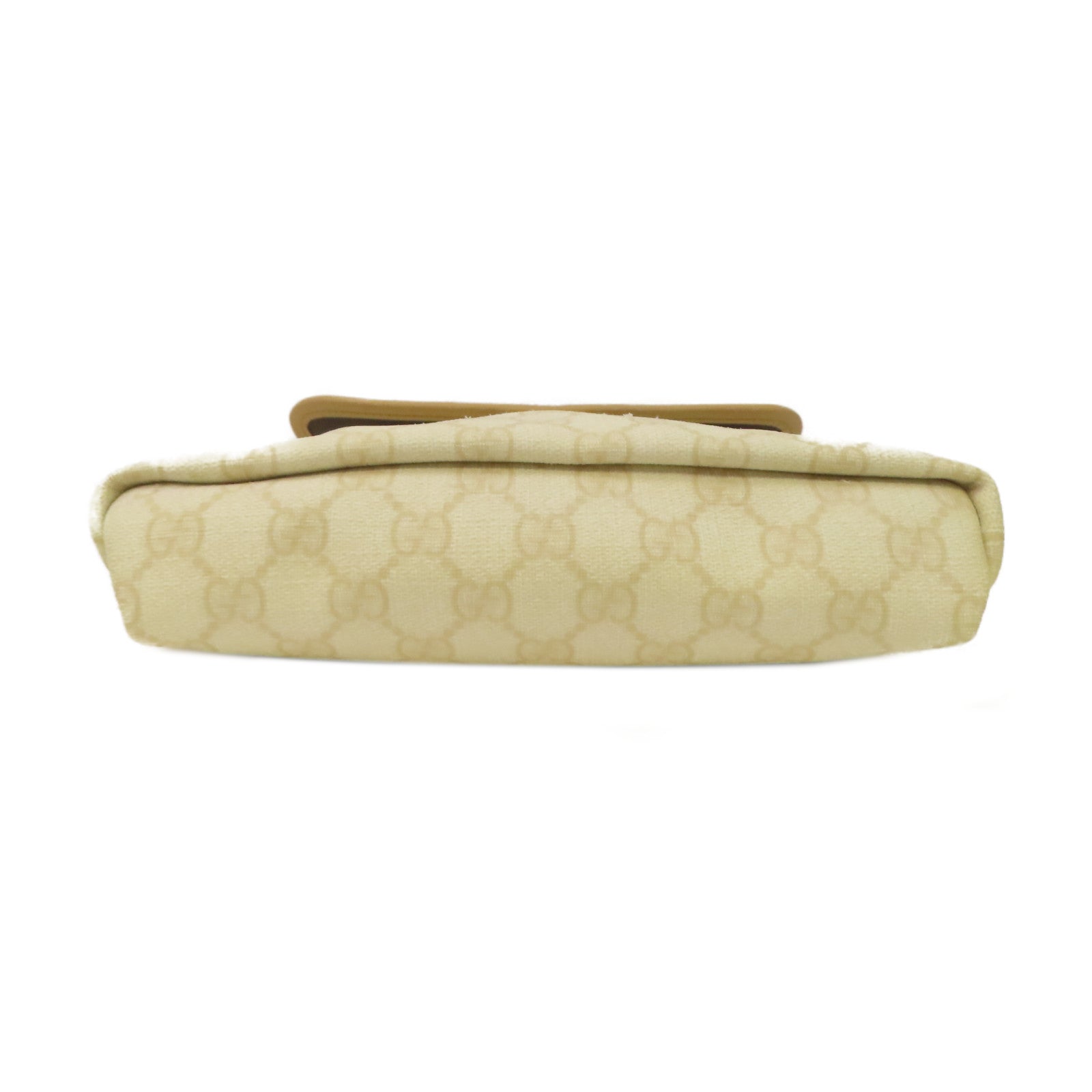 GUCCI 塗層帆布Shoulder Bag金扣肩背袋白色