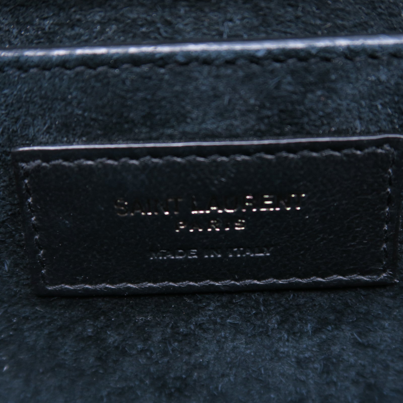 YVES SAINT LAURENT 牛皮皮革Kate銀扣鏈帶肩背袋黑色
