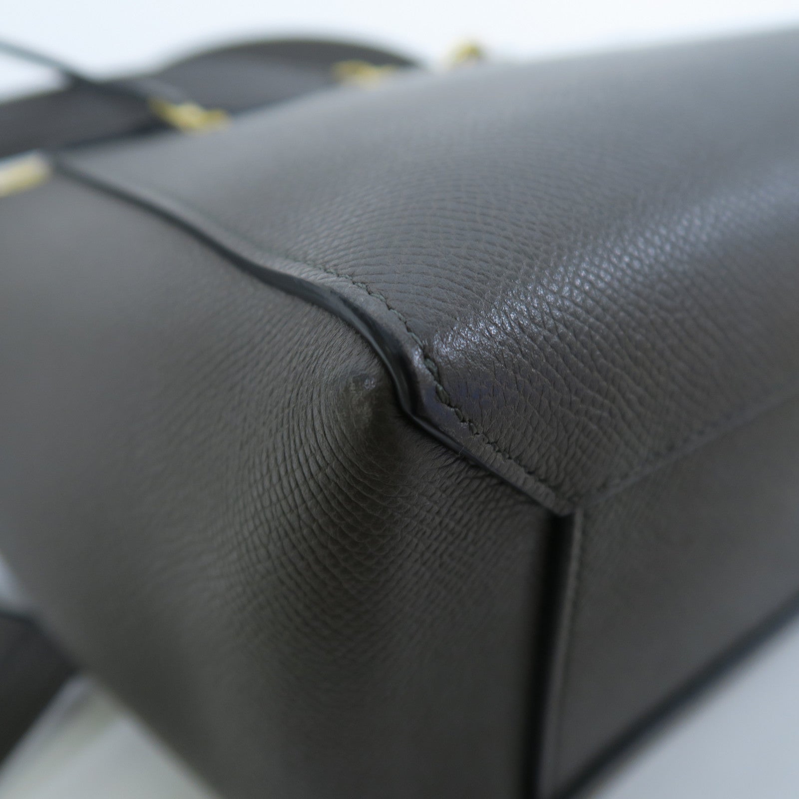 CELINE 牛皮皮革Belt Bag金扣手挽肩背兩用袋灰色