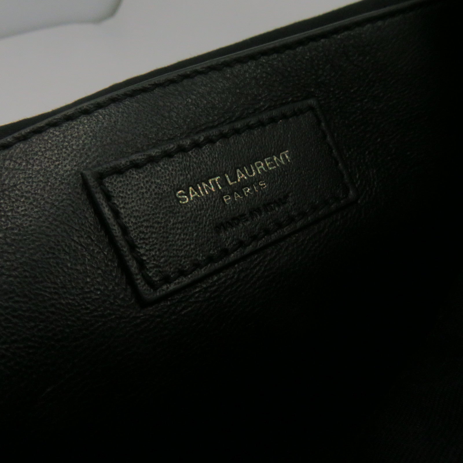 SAINT LAURENT 牛皮皮革2 way Shoulder銀扣鏈帶肩背袋黑色