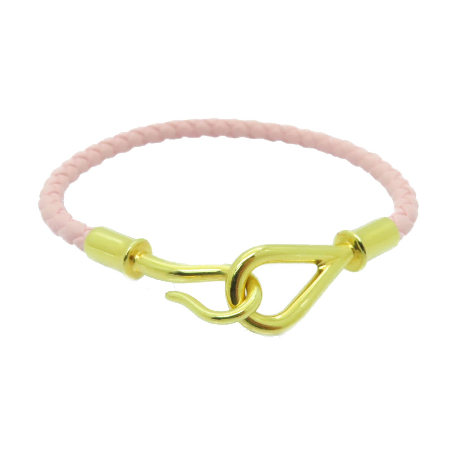 HERMES 【激減優惠】Swift皮革Jumbo Bracelet金扣手鐲粉紅色