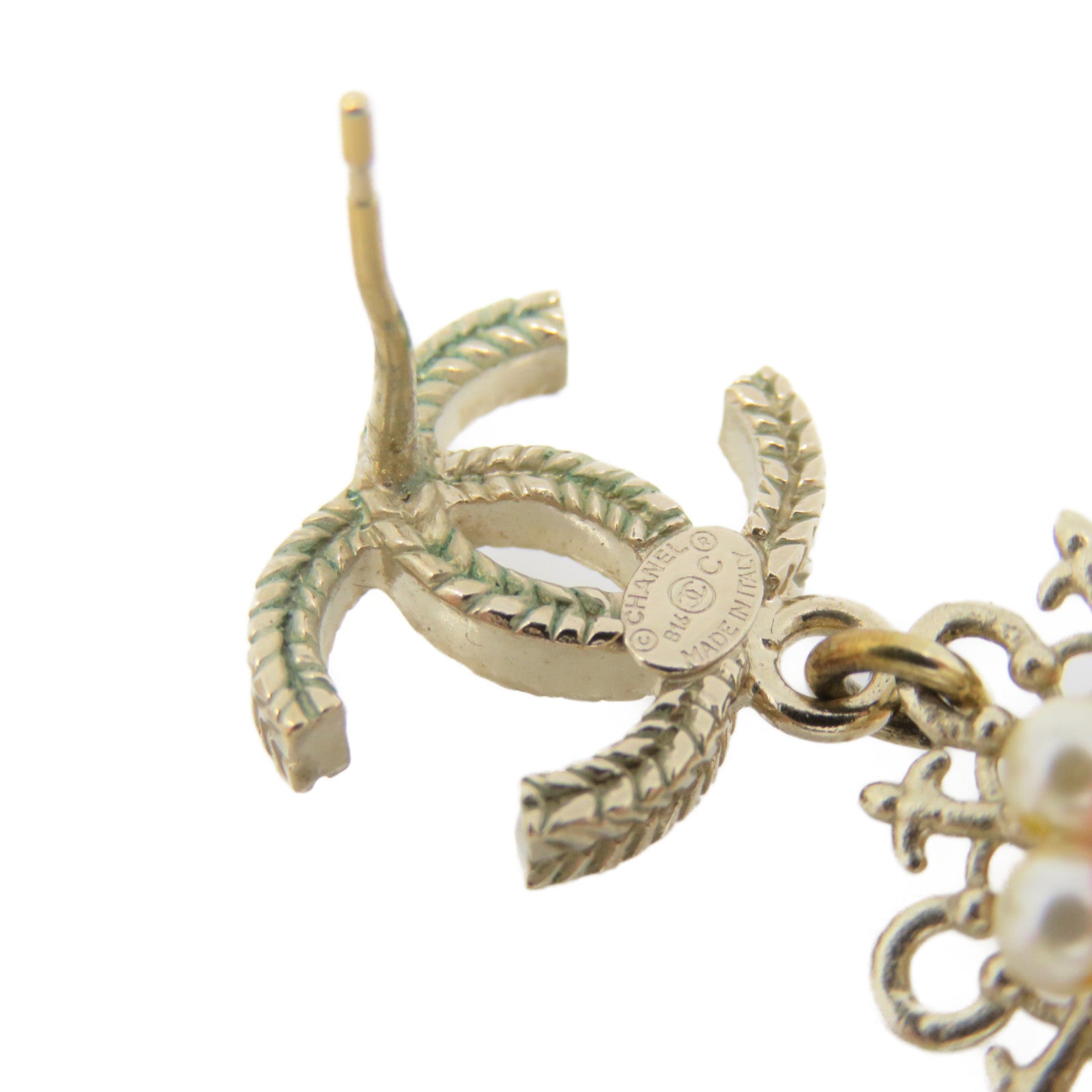 CHANEL 金属/仿珍珠Earrings耳环彩色/金色