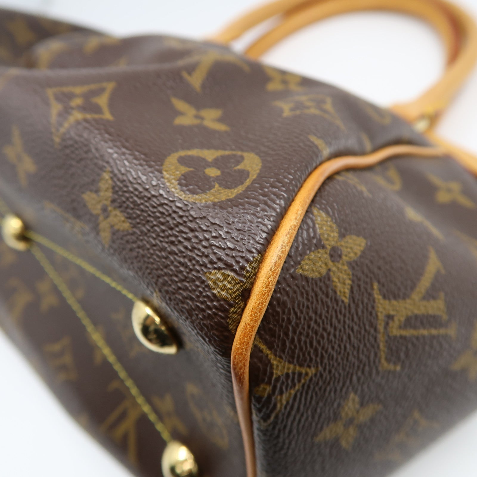 LOUIS VUITTON Monogram Tivoli PM金扣手挽袋啡色