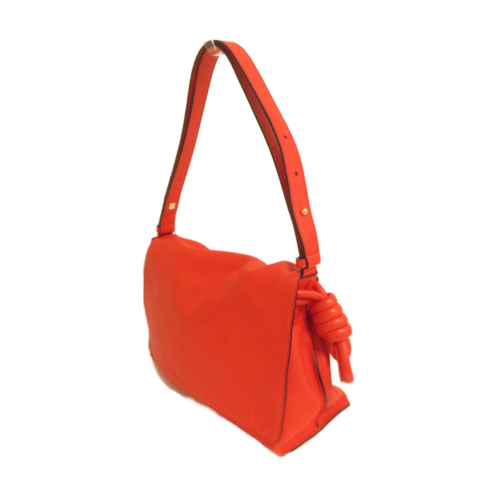 LOEWE 羊皮皮革Shoulder Bag金扣肩背袋紅色